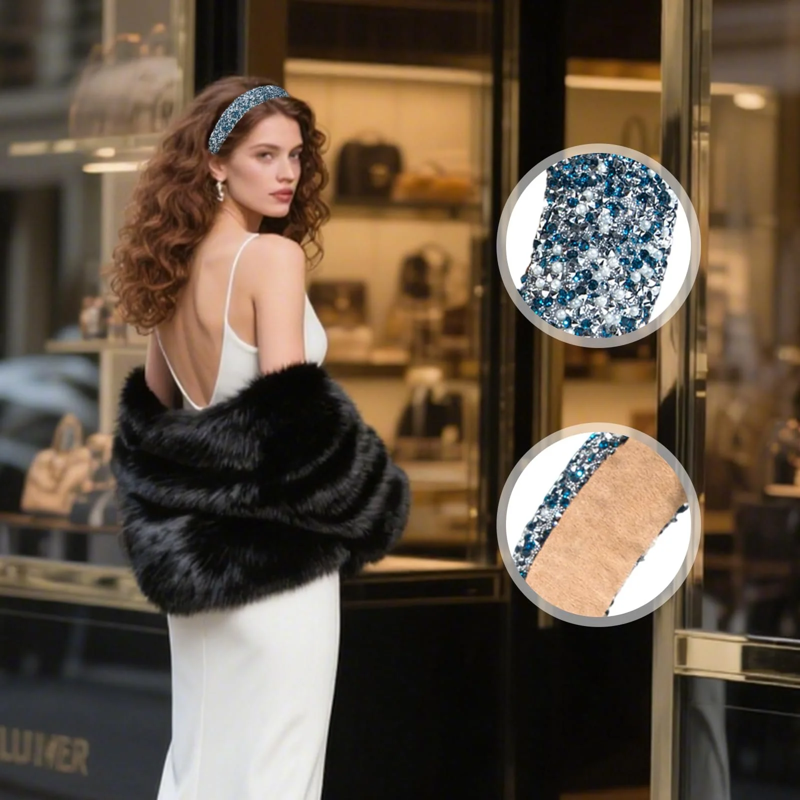 Обруч жіночий Блискучий Стрази, фото №4 Обруч жіночий Блискучий Стрази, фото №4