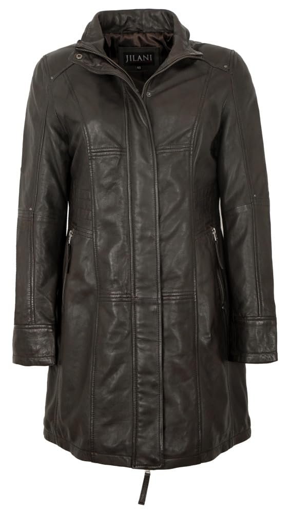 Жіноче пальто зі справжньої шкіри Jilani Nappa з капюшоном, темно-коричневе, фото №3 Жіноче пальто зі справжньої шкіри Jilani Nappa з капюшоном, темно-коричневе, фото №3