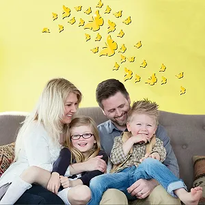 Дзеркальний декор Метелики 36 штук Акрилові 3D наклейки B Style Чорний synthetic.ua - Фото 1