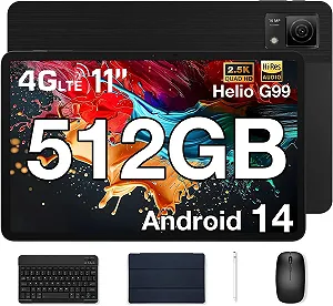 Планшет 11'' DOOGEE T40 8+12/512Gb 4G 2-SIM 8 ядер Android 14 8580 mAh Чорний - Фото 1
