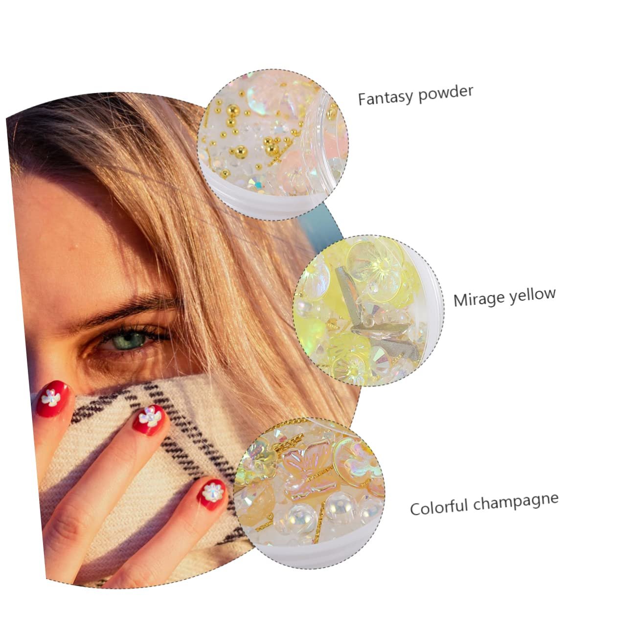 Стразы для ногтей Healvian Набор из 6 блесток для маникюра, фото №5