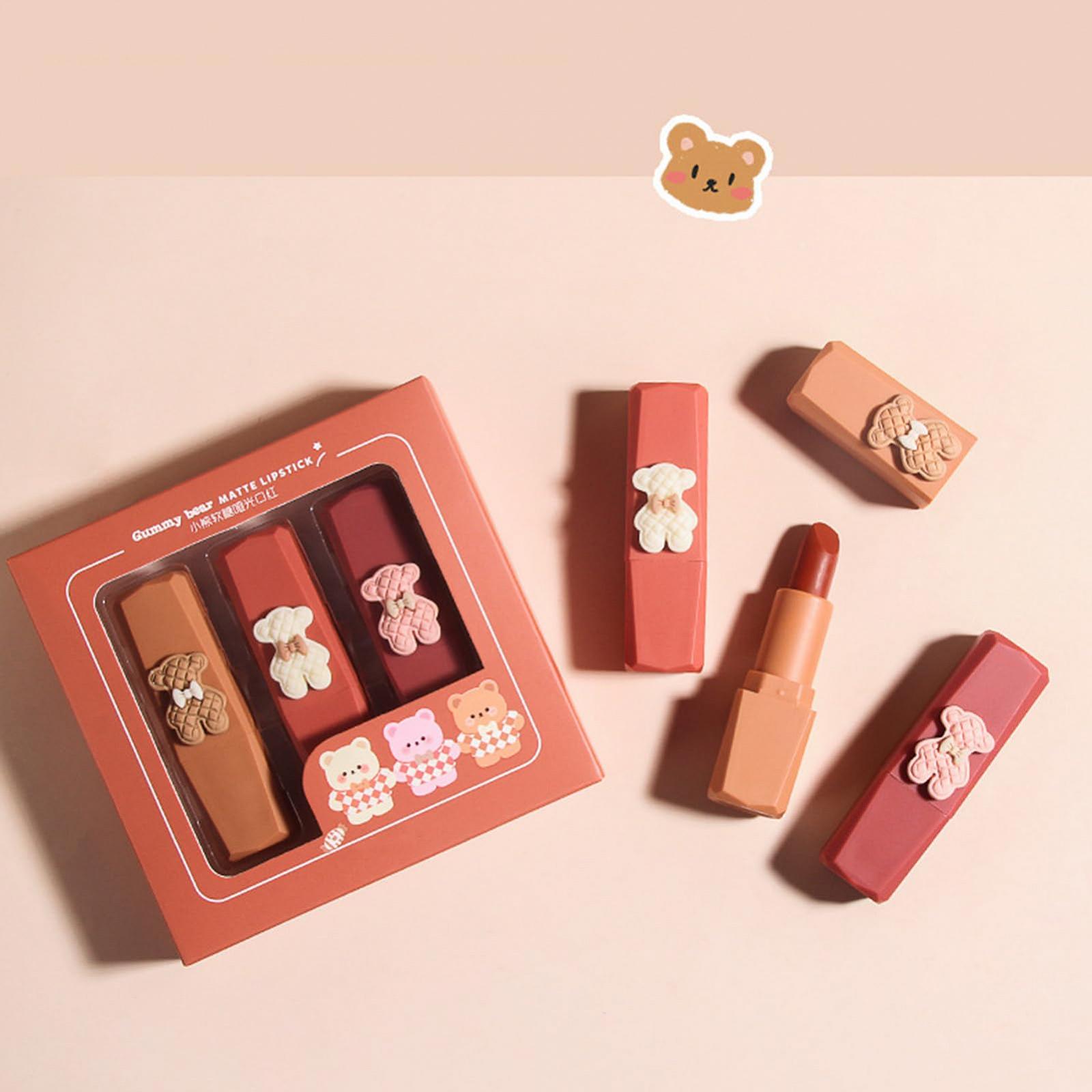 Блеск для губ Yusheng нелипкий в милом дизайне мишки 3 шт., фото №3 Блеск для губ Yusheng нелипкий в милом дизайне мишки 3 шт., фото №3