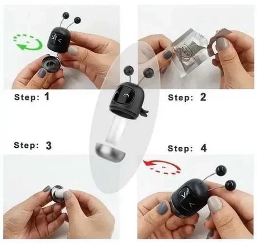 Ароматизатор в автомобиль LanXin освежитель воздуха машину 3 сменных картриджей Черный, фото №6