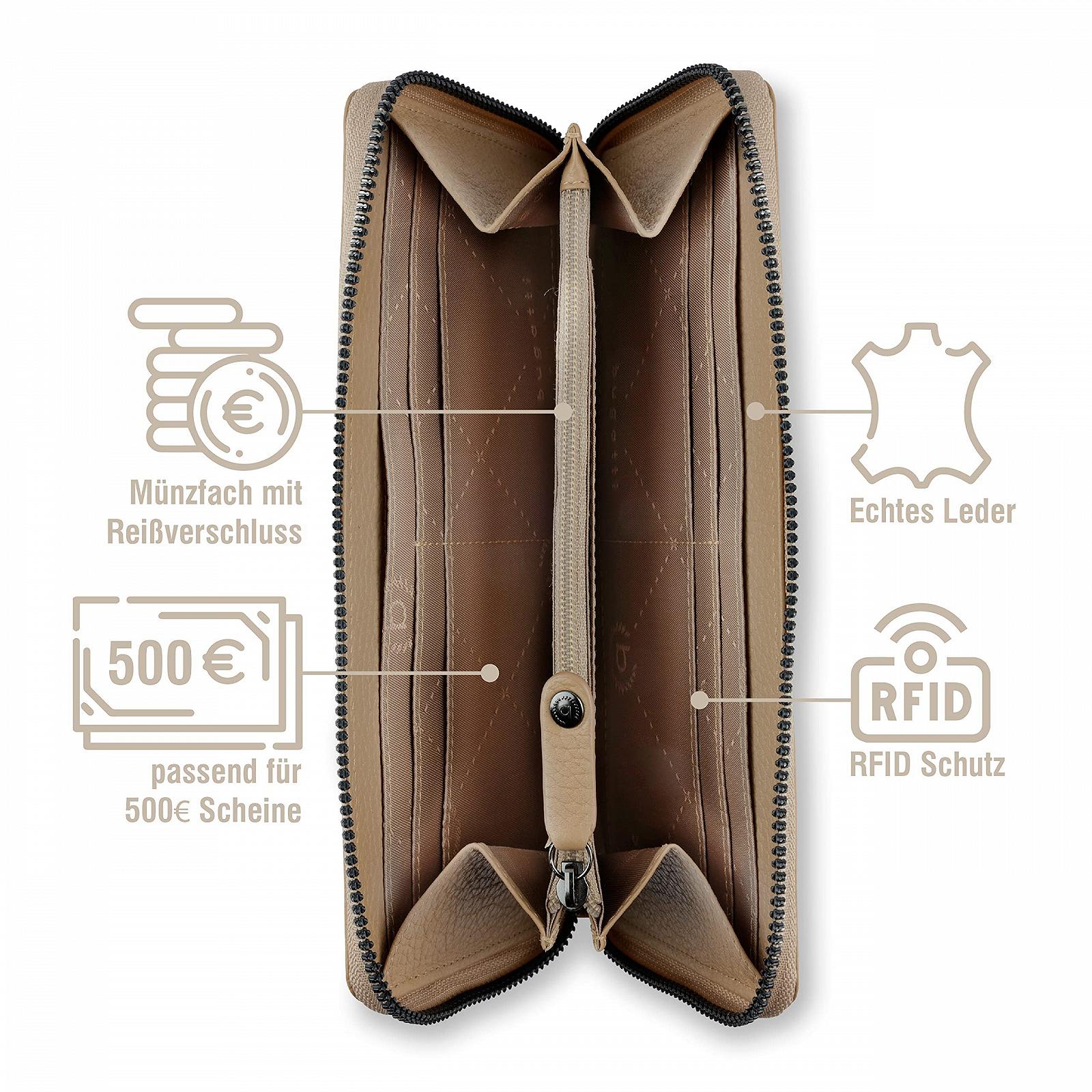 Кошелек на молнии Bugatti ELSA RFID Protection Кожаный кошелек, фото №4