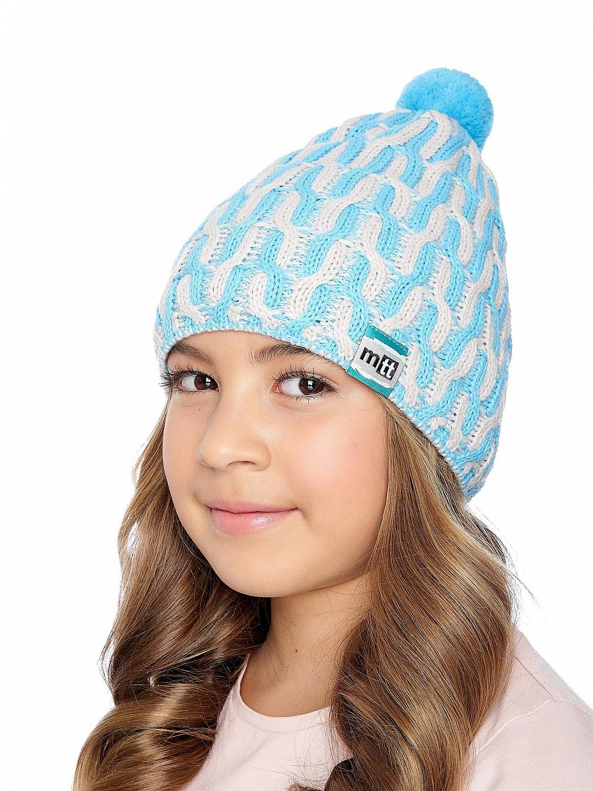 Шапка с помпоном Marhatter для девочек, зимняя, вязаная, фото №3