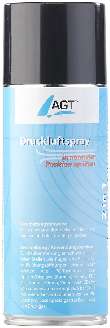 Стиснене повітря AGT 2-в-1 стиснене повітря та охолоджуючий спрей до -40 °C 400 мл, фото №1
