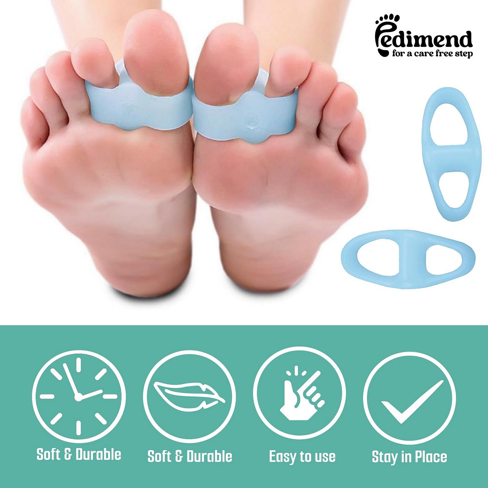Роздільник для пальців ніг PEDIMEND Силіконовий гелевий з двома отворами для перекриваючихся пальців ніг, фото №4