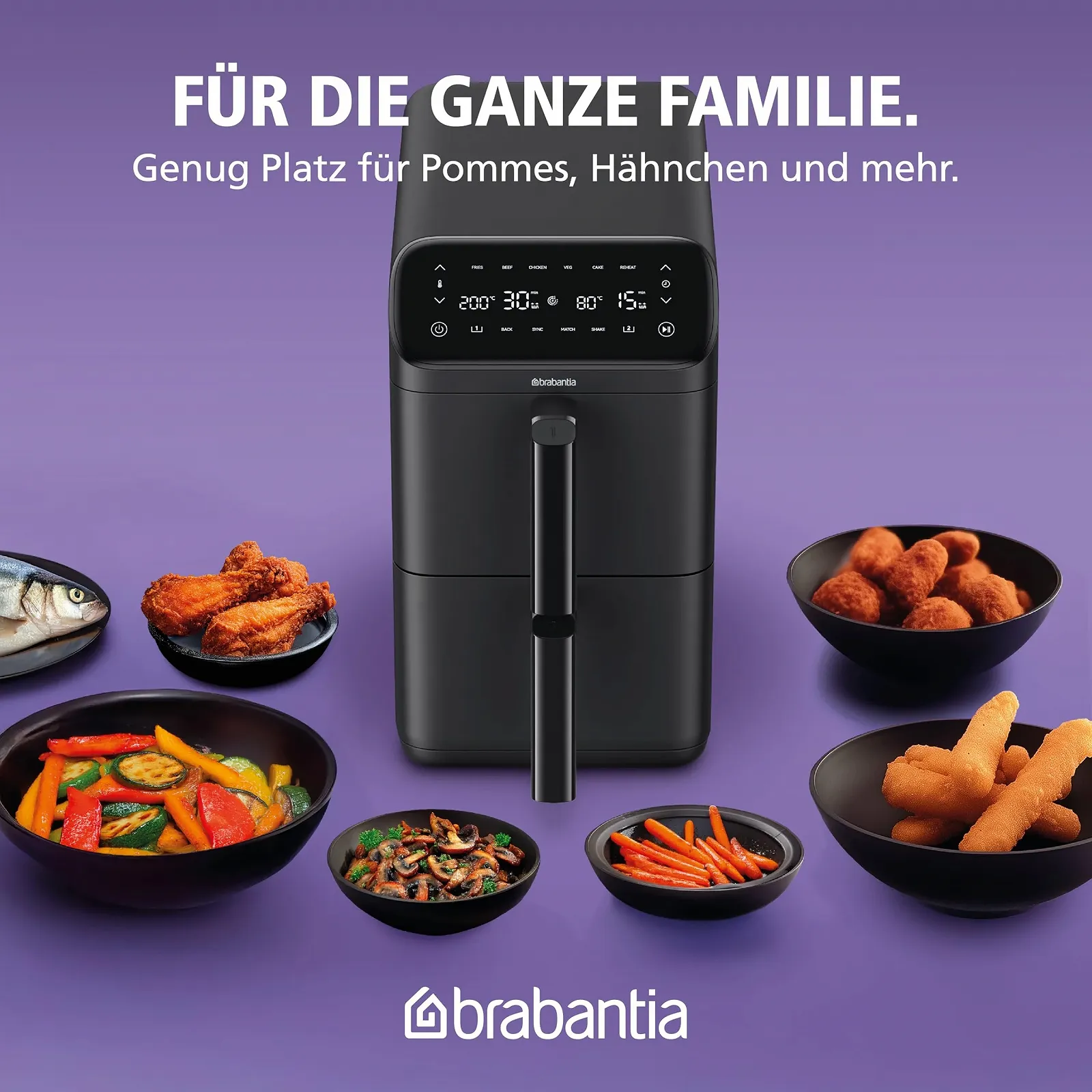 Мультипечь Brabantia Double Stack XXL BBEK1240 10 л 2 чаши 2700 Вт Black, фото №3 Мультипечь Brabantia Double Stack XXL BBEK1240 10 л 2 чаши 2700 Вт Black, фото №3