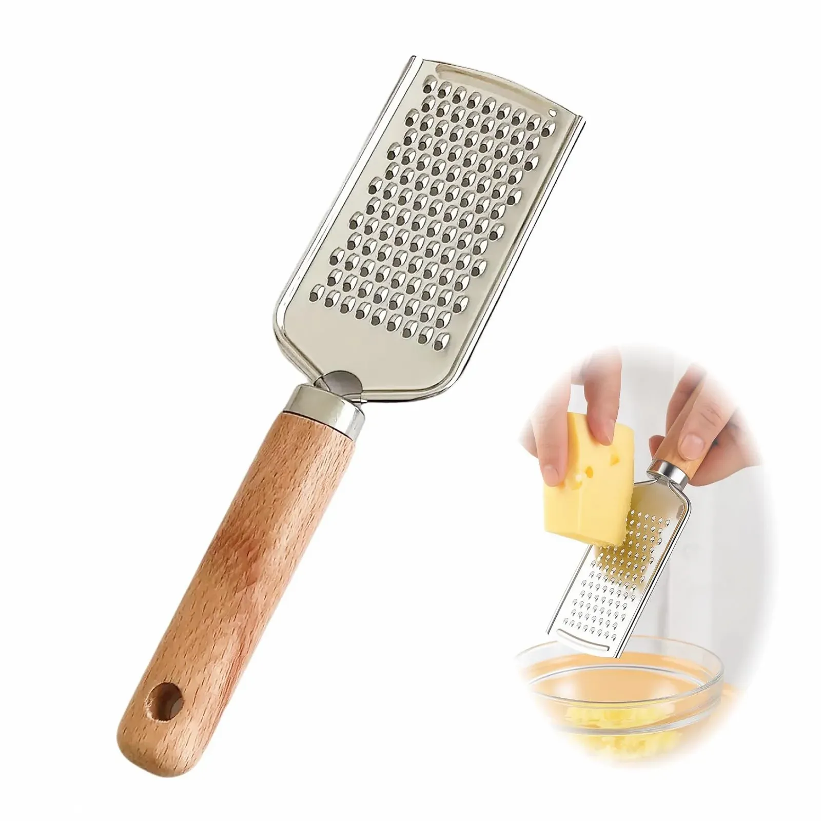 Терка Zester з нержавіючої сталі з ручкою з бука, фото №1