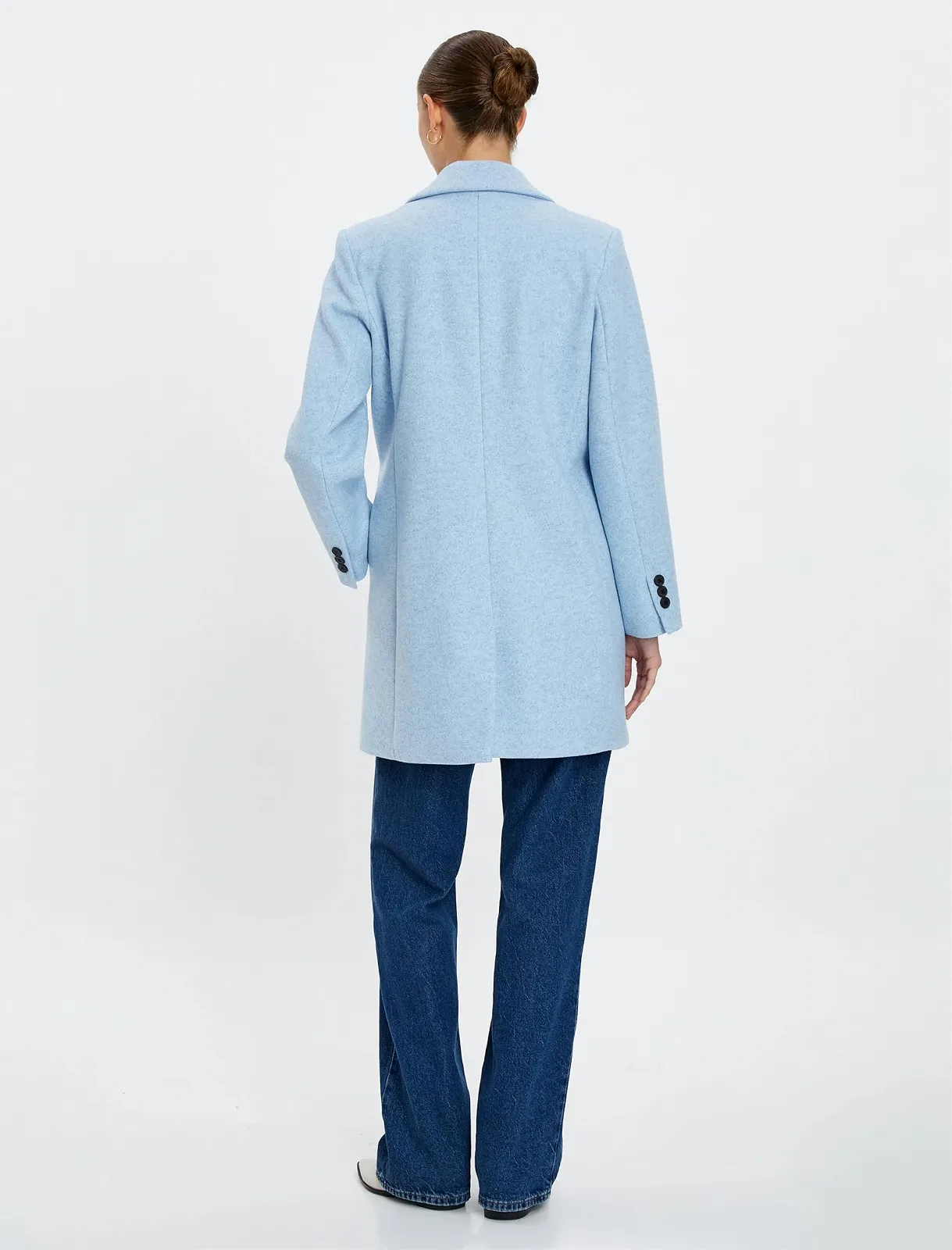Пальто Koton Женское с запахом, длинный рукав, на пуговицах, с карманами, фото №3