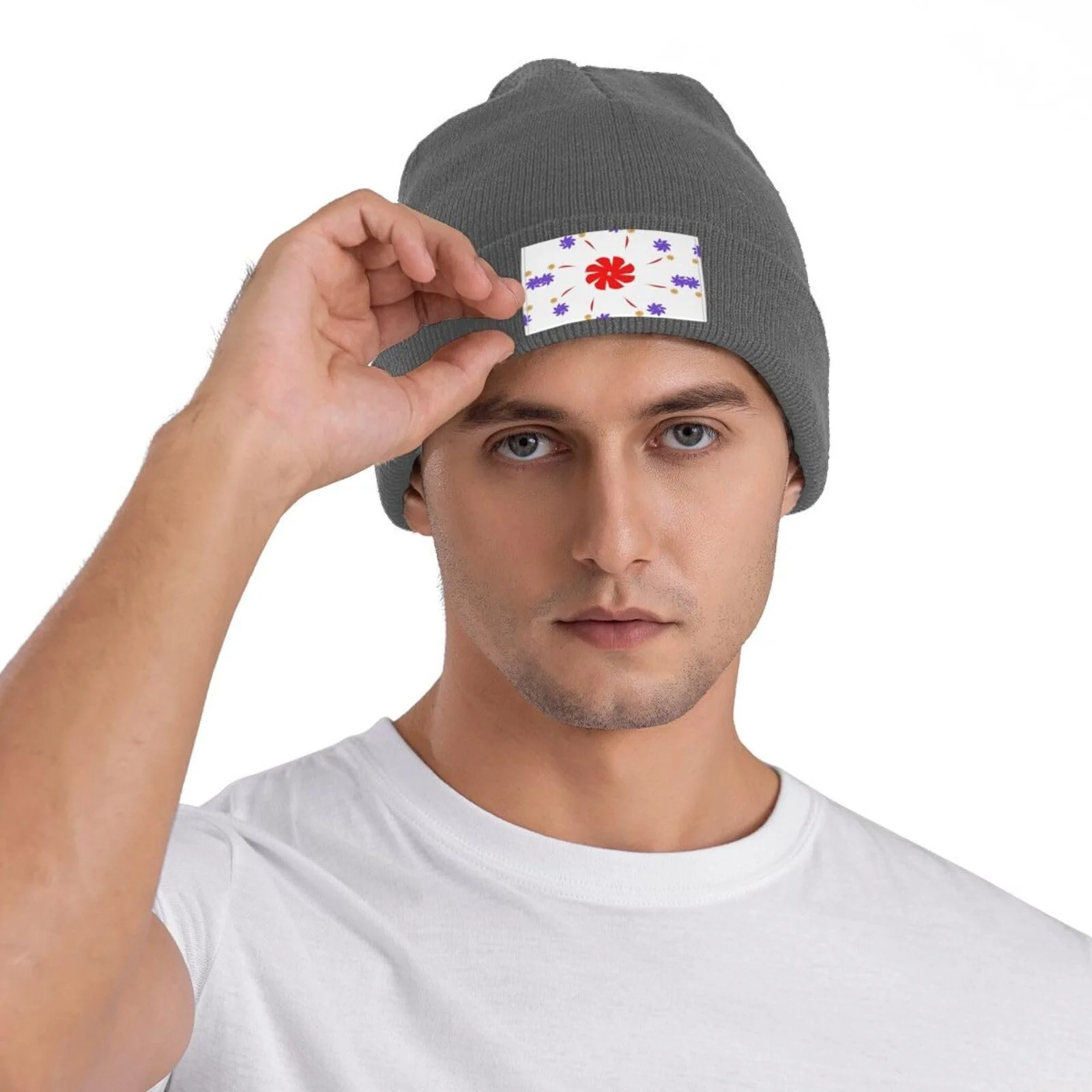 В'язана шапка з 8-пелюстковим квітковим візерунком YYHHAOFA Чорний, фото №5