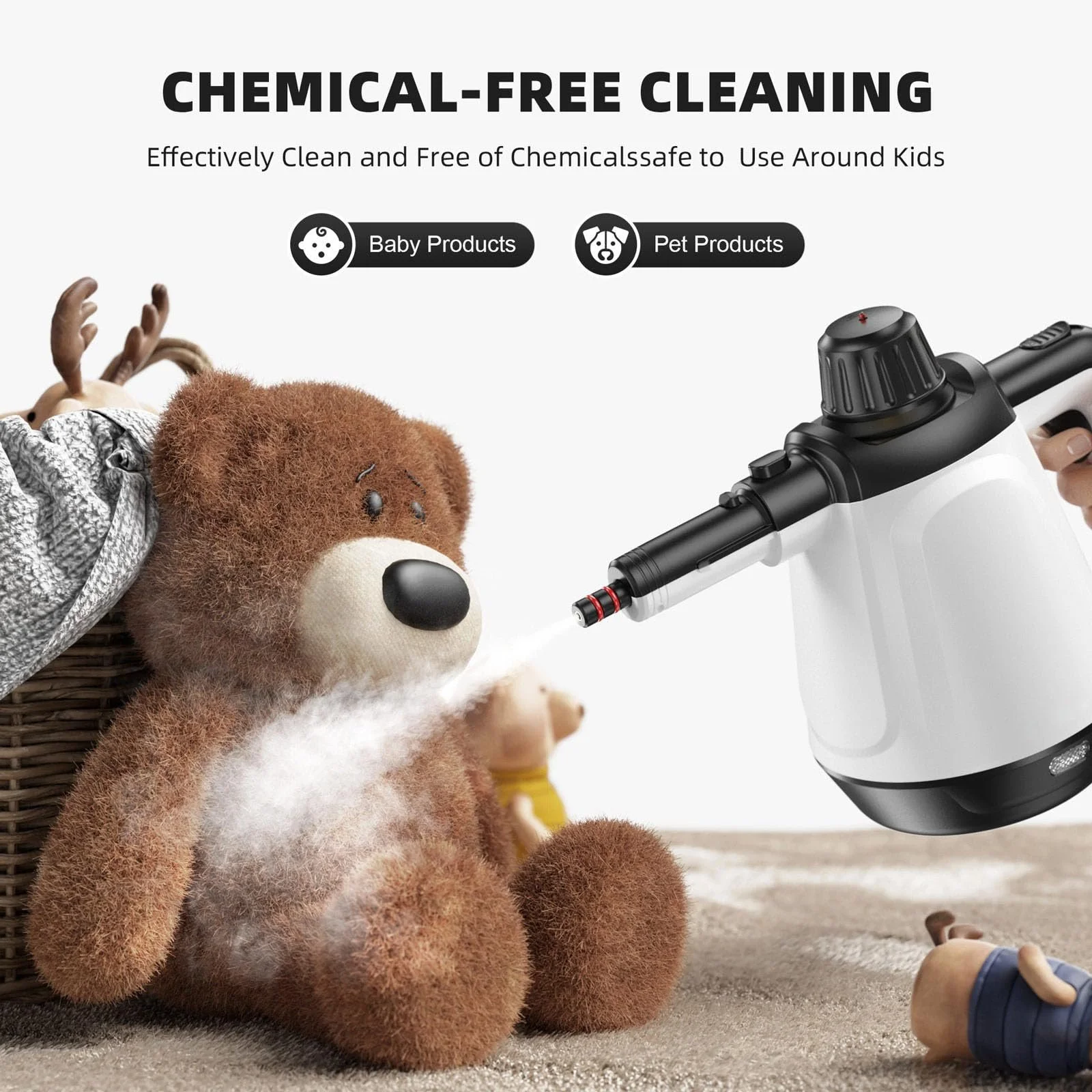 Пароочисник ручний 1050 W 350 ml з 10 аксесуарами, фото №3 Пароочисник ручний 1050 W 350 ml з 10 аксесуарами, фото №3