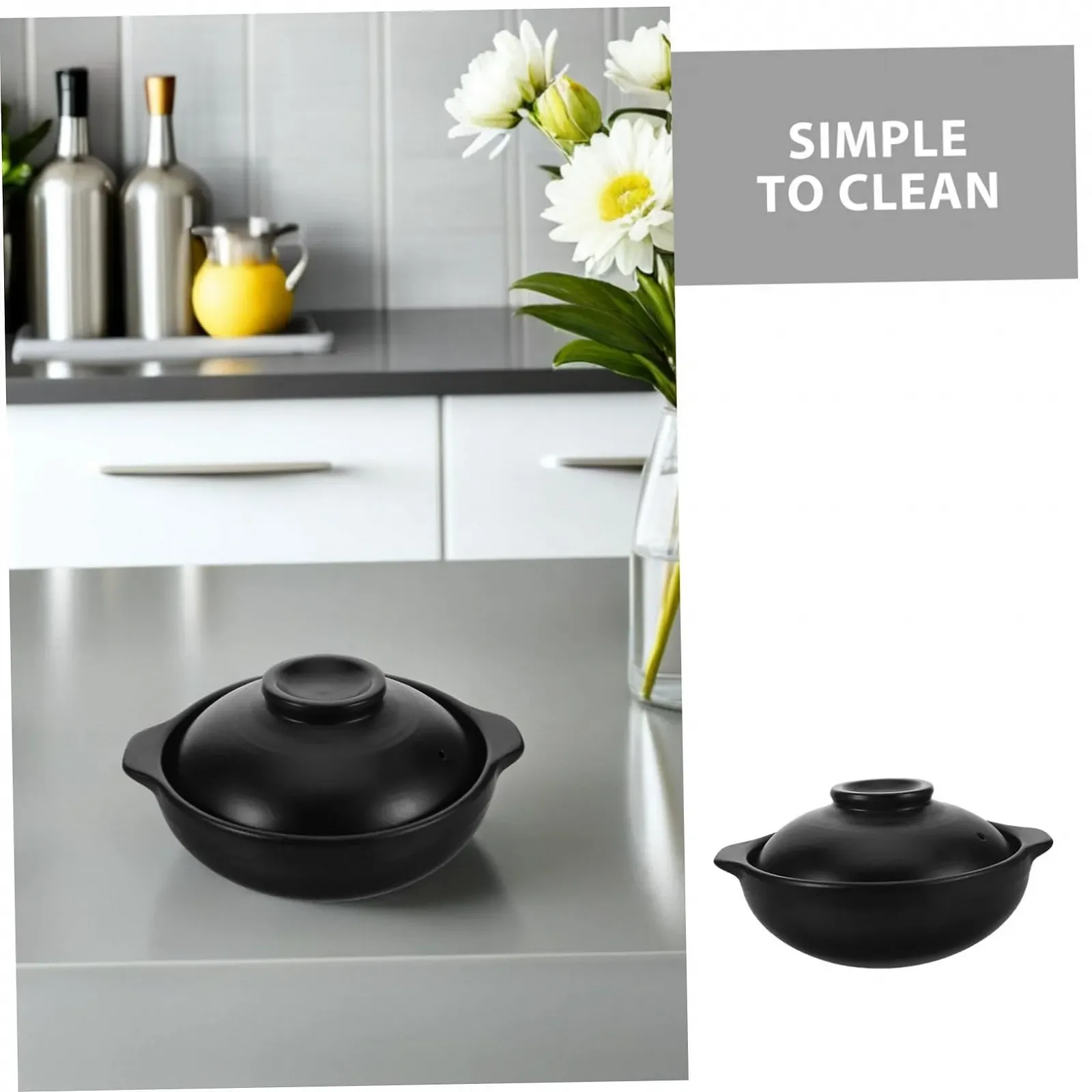 Горшок глиняный Donabe с крышкой традиционный китайский жаростойкий, фото №8