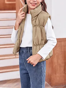 Жилет Haloumoning Зимовий для дівчат, стоячий комір, без рукавів synthetic.ua - Фото 1