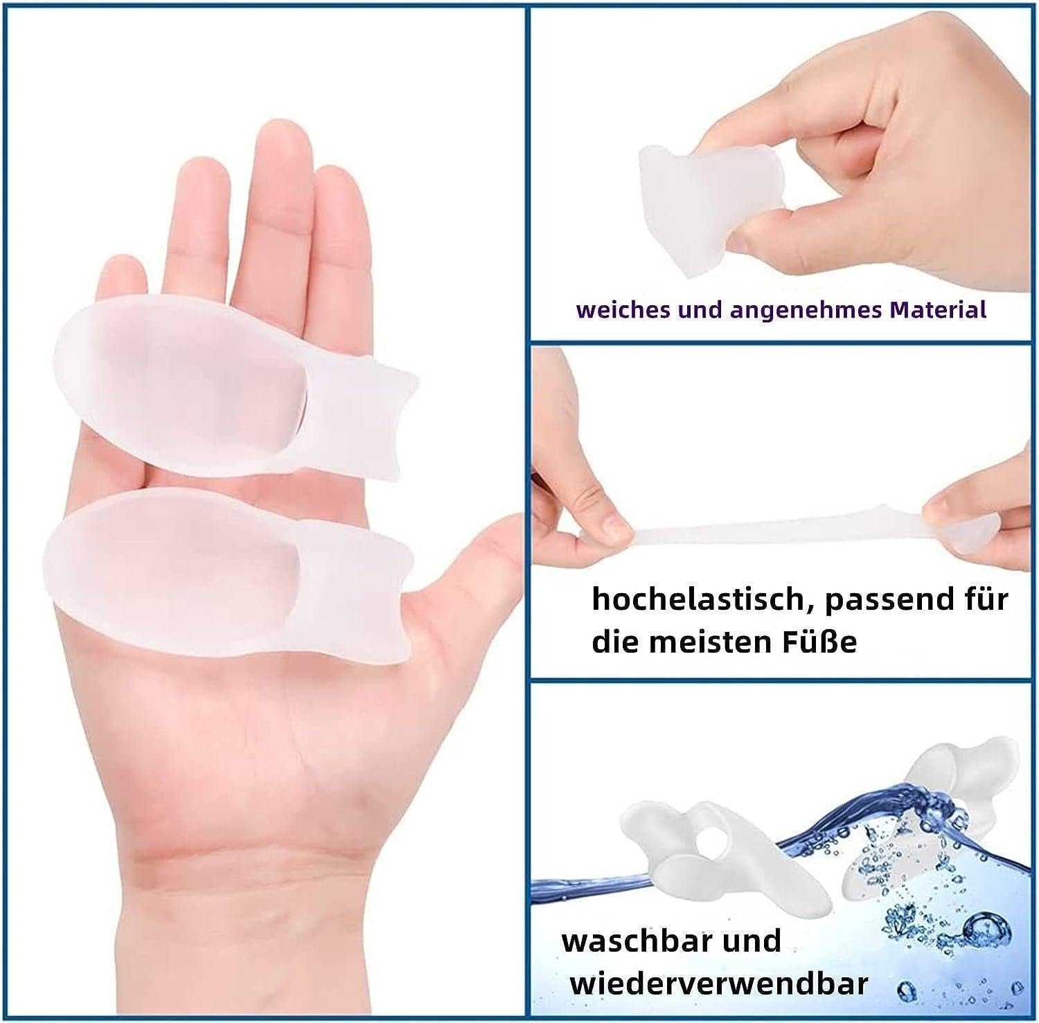 Роздільник для пальців ніг Hallux Valgus 8x, роздільник для пальців ніг, випрямляч, фото №6