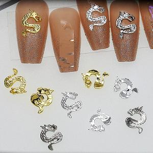 Підвіски для нігтів Прикраси для нігтів qbodp, 90 шт, 3 кольори, Підвіски китайський дракон synthetic.ua - Фото 1