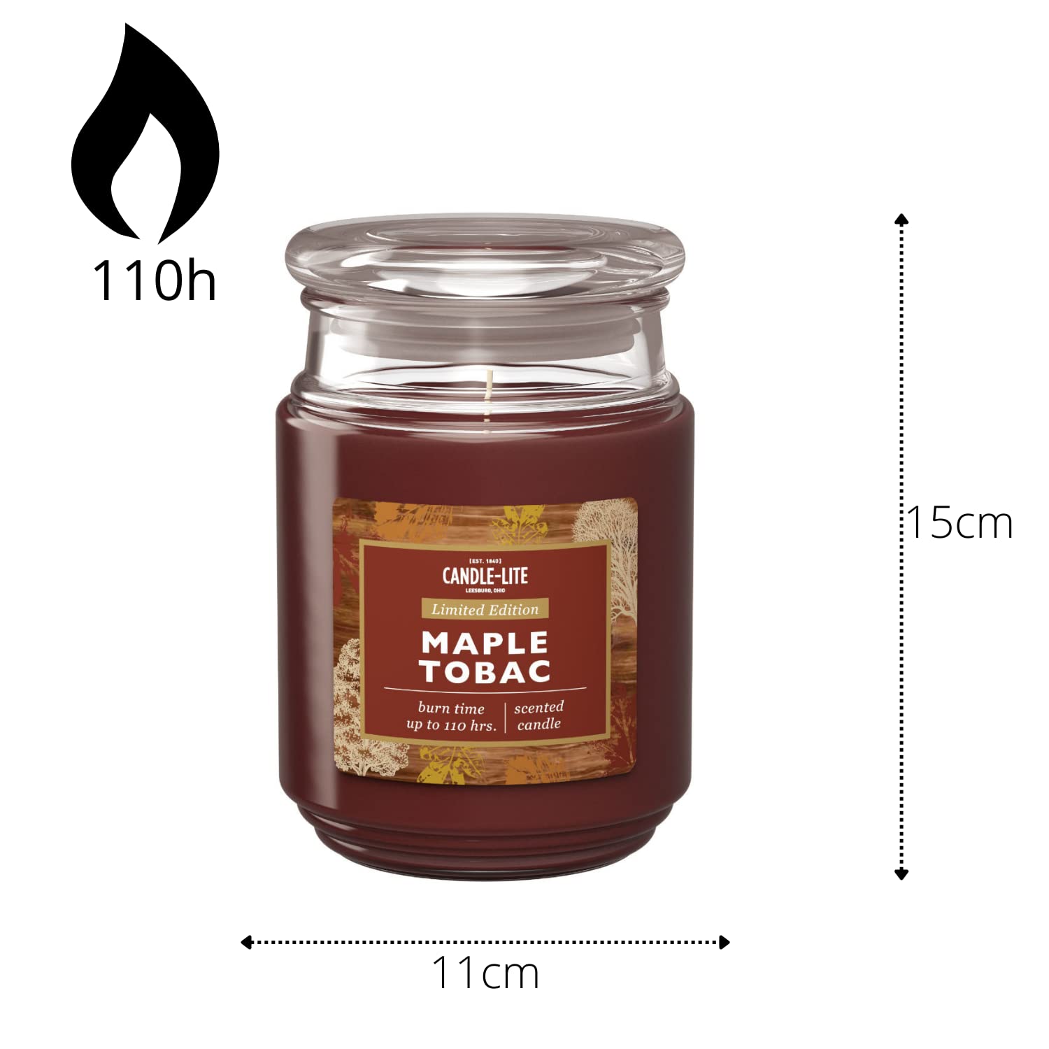 Свічка Candle-Lite Maple Tobac Велика 510 г Коричнева, фото №3 Свічка Candle-Lite Maple Tobac Велика 510 г Коричнева, фото №3