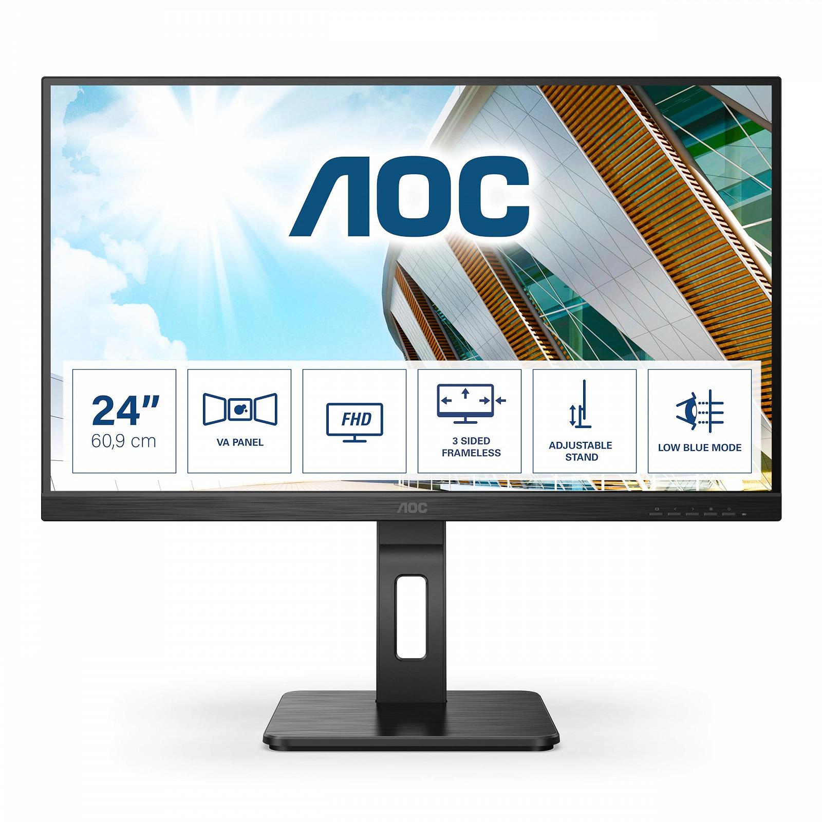 Монітор AOC 24P2QM FHD 24 дюйми Чорний, фото №2