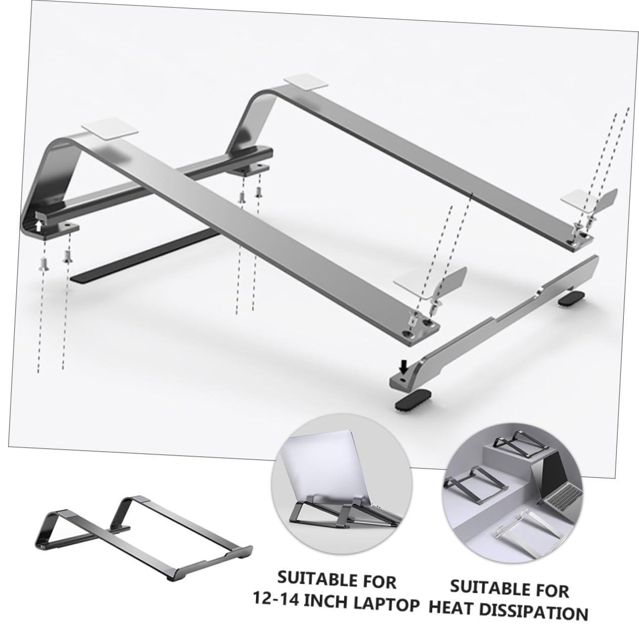 Подставка для ноутбука Алюминиевая Конструкция Hollow для вентиляции и быстрого рассеивания тепла Эргономичная Подставка для компьютера Легкая Прочная Держатель для ноутбука, фото №5