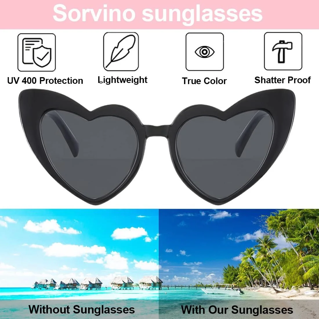 Солнцезащитные Очки Сердце KOQAIIZ, 4 шт., фото №2 Солнцезащитные Очки Сердце KOQAIIZ, 4 шт., фото №2