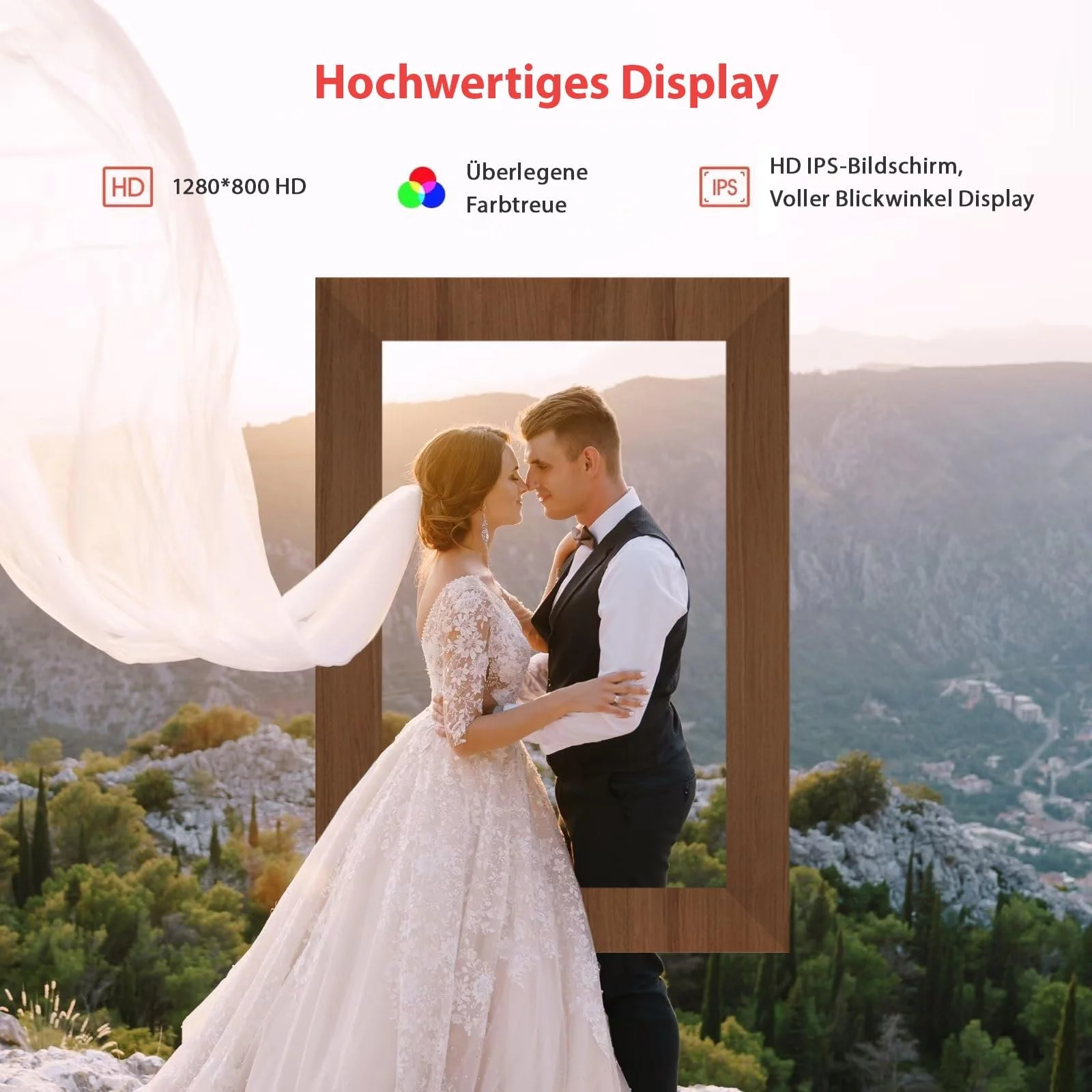 Цифровая фоторамка Fine Life Pro 10.1" WiFi 32 GB 1280 x 800 HD IPS Touchscreen Белый, фото №6