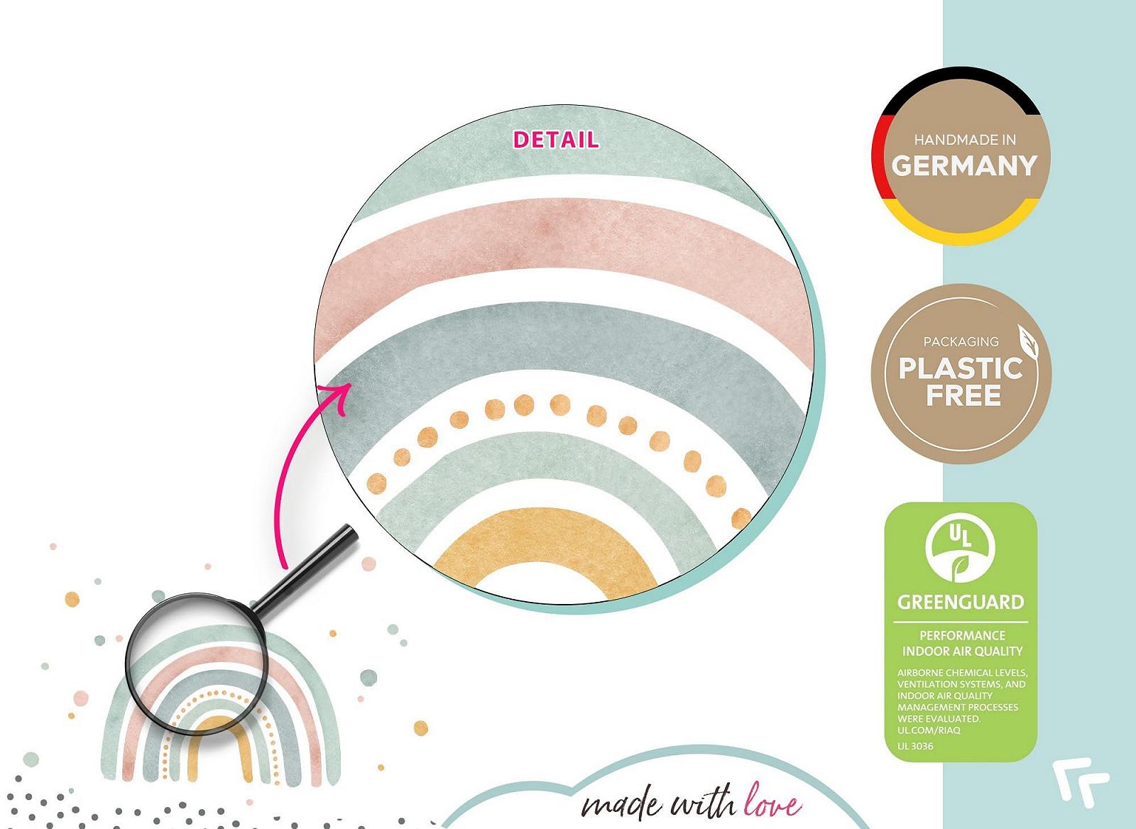 Наклейка на стену Little Deco DL5005 L Радуга Мятно-желто-красная, фото №5