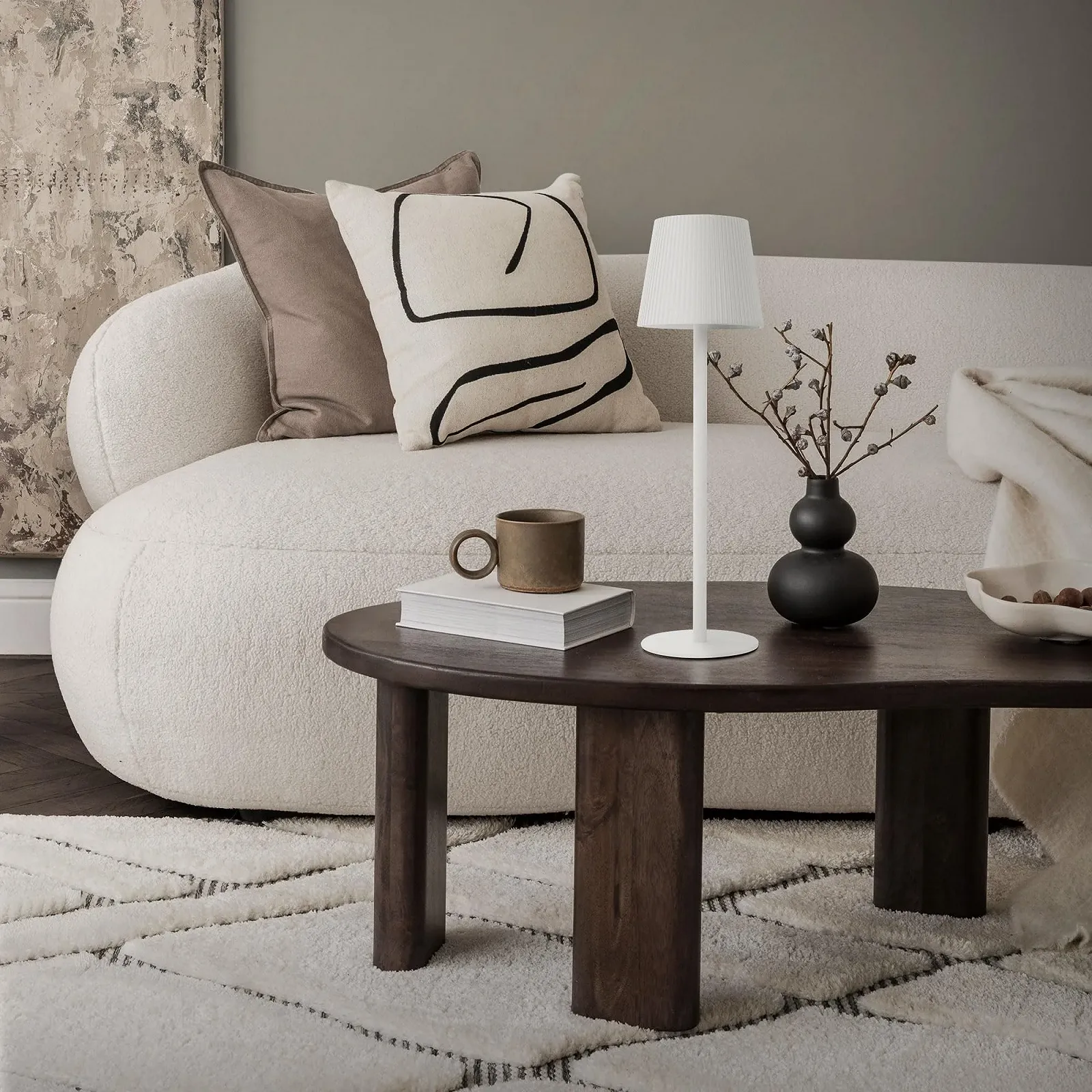 Настільна лампа ML-Design LED Бездротова Сенсорна 4 рівні яскравості USB-C Ø10x36 см Біла, фото №8