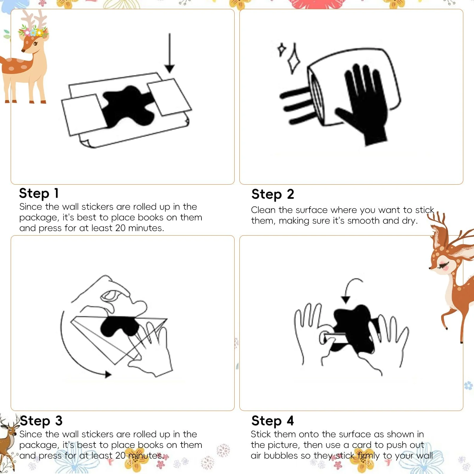 Наклейка на стіну Лісові тварини Олень, білка, їжак, гриби Для дитячої кімнати ПВХ Матова, фото №7