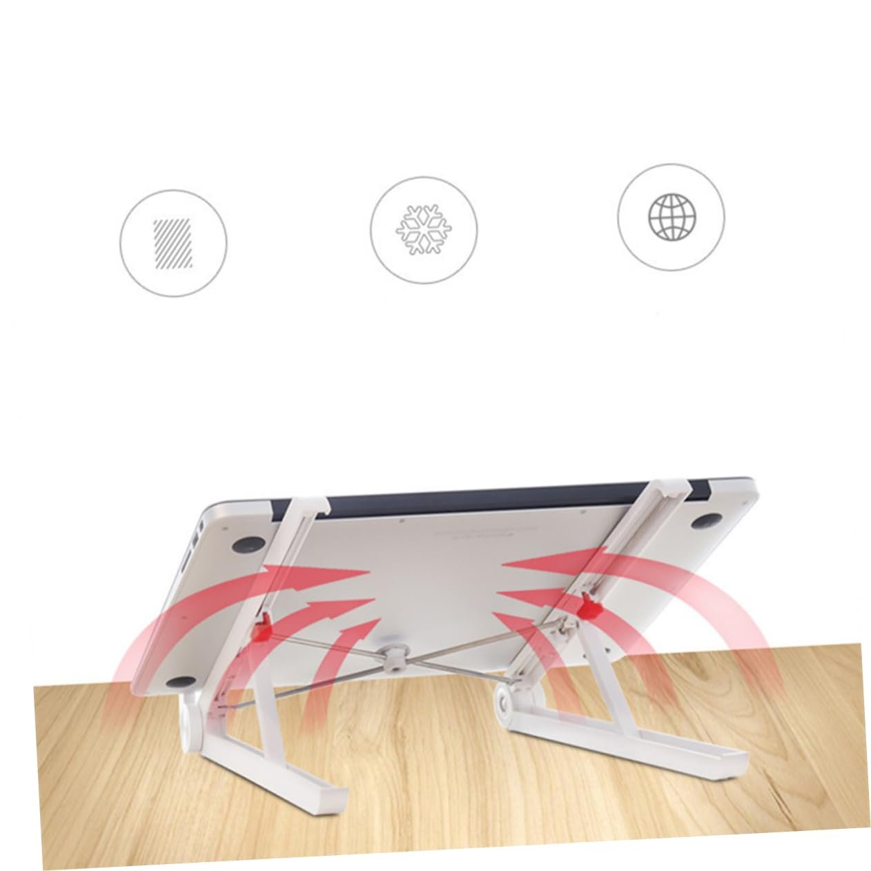 Складана Підставка для ноутбука Легка Міцна Матеріал Портативна з Функцією Охолодження, фото №4 Складана Підставка для ноутбука Легка Міцна Матеріал Портативна з Функцією Охолодження, фото №4