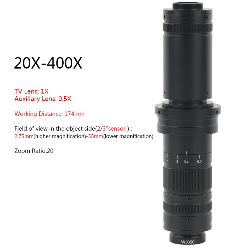 Монокулярный зум C-Mount 300x600x800x параллельный оптический для HDMI USB VGA 20X-400X-01, фото №2