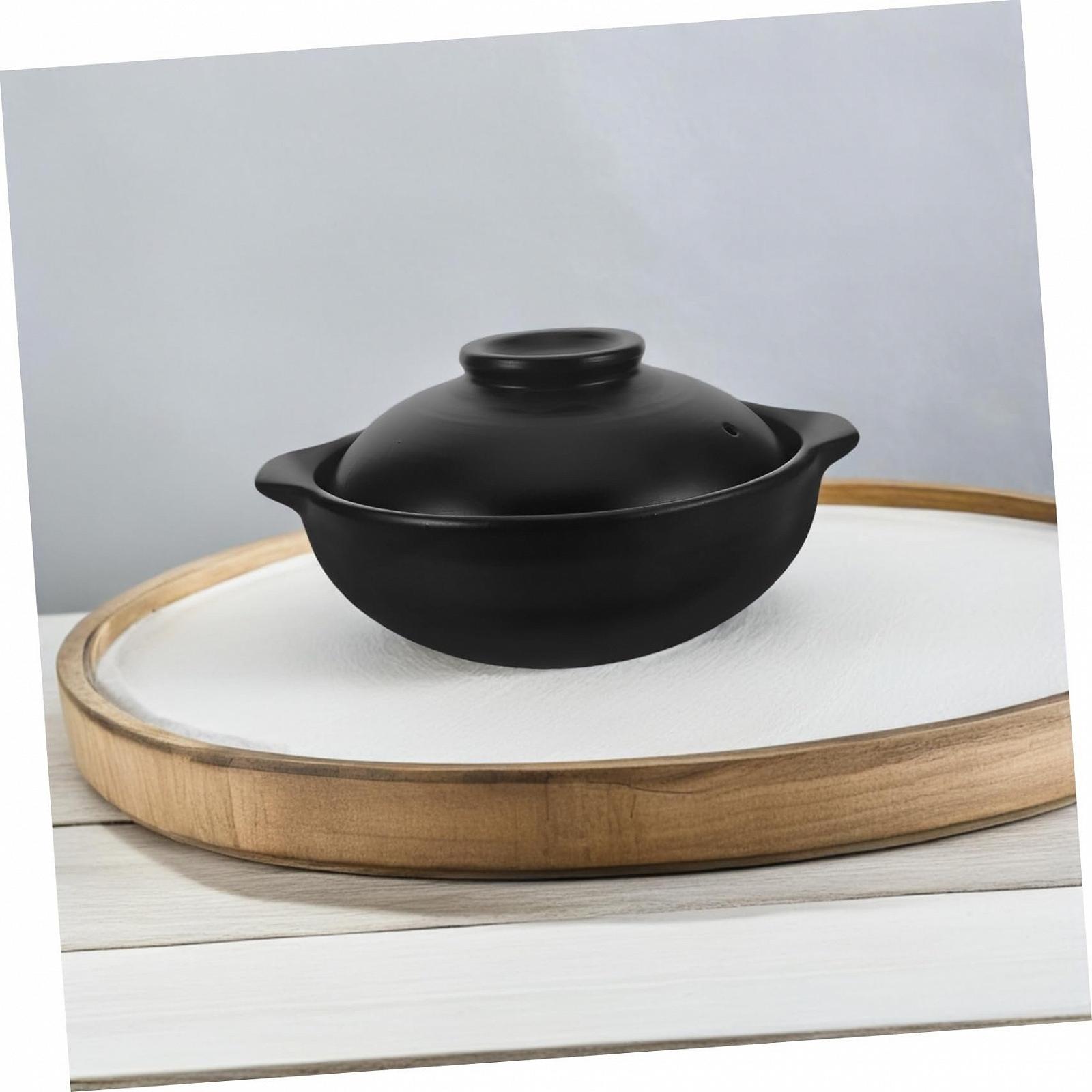 Кастрюля для запекания керамическая жаропрочная с крышкой большая для духовки и открытого огня, фото №5