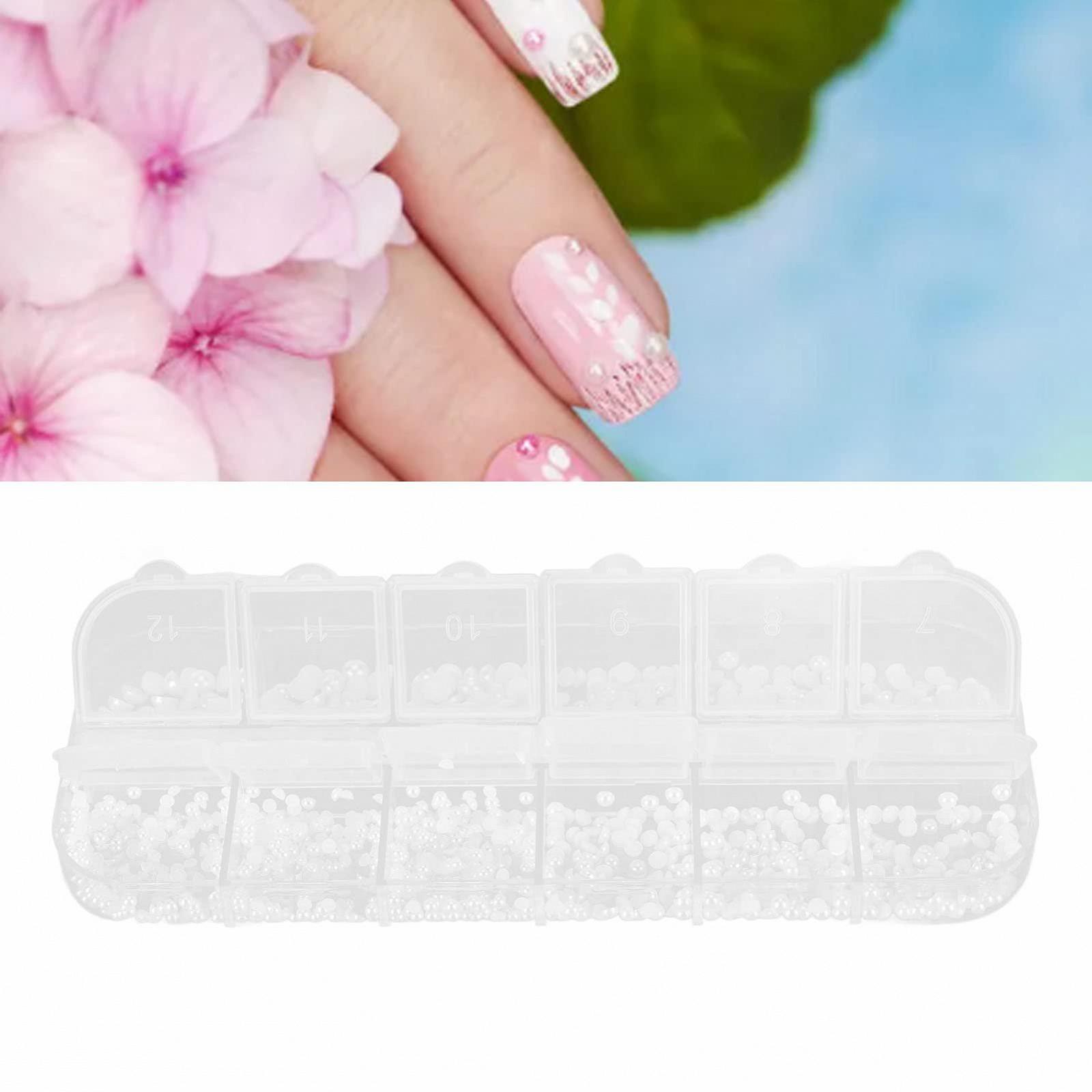 Блестки Набор жемчужин с плоской задней частью Полукруглые жемчужины для домашнего DIY и профессионального дизайна ногтей Макияж лица и поделки 5 коробок Жемчужины для ногтей, 2 мм 2,5 мм 3 мм 4 мм, фото №5