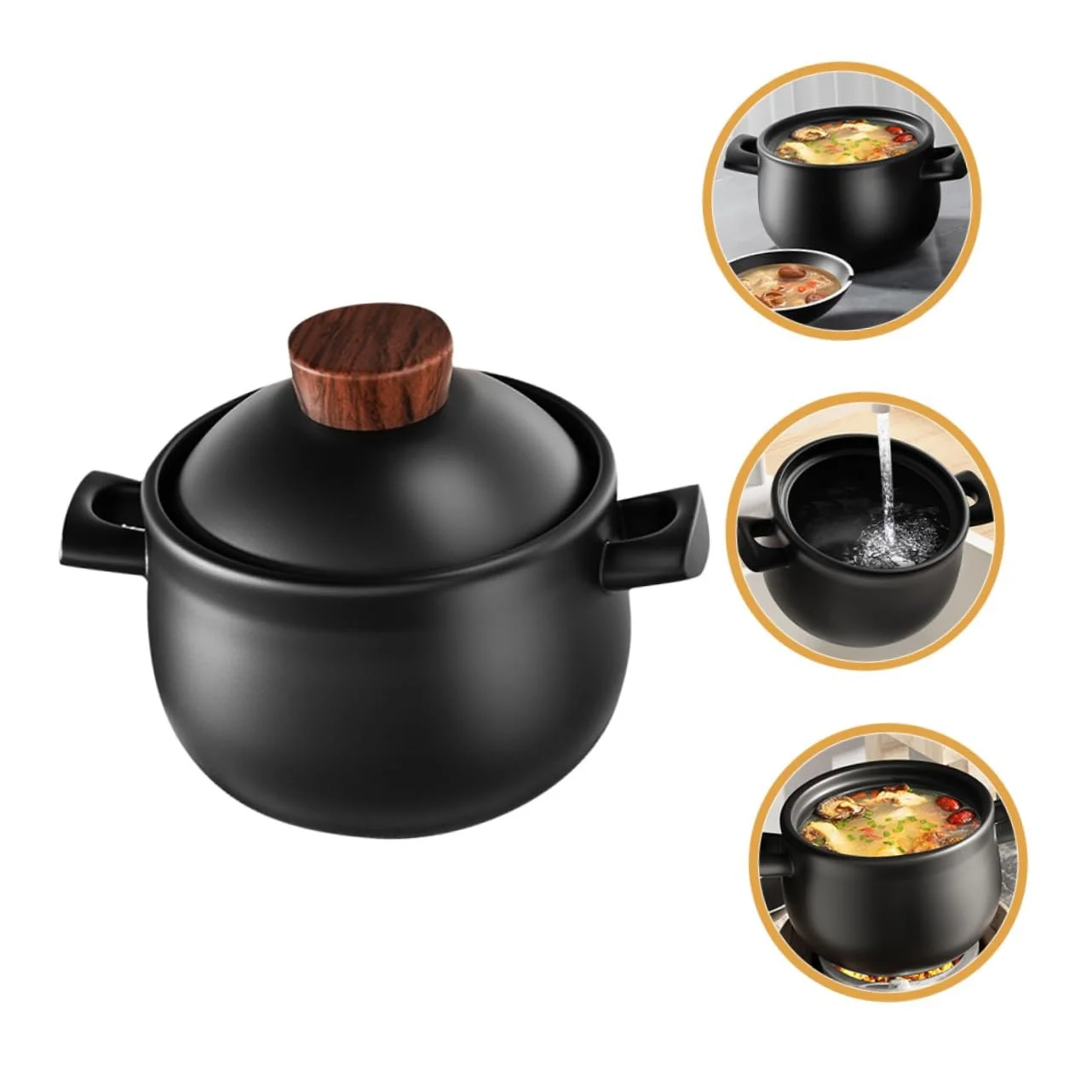 Кастрюля для тушения BESTYASH Керамическая 1,8 л с антипригарным покрытием и крышкой, фото №8