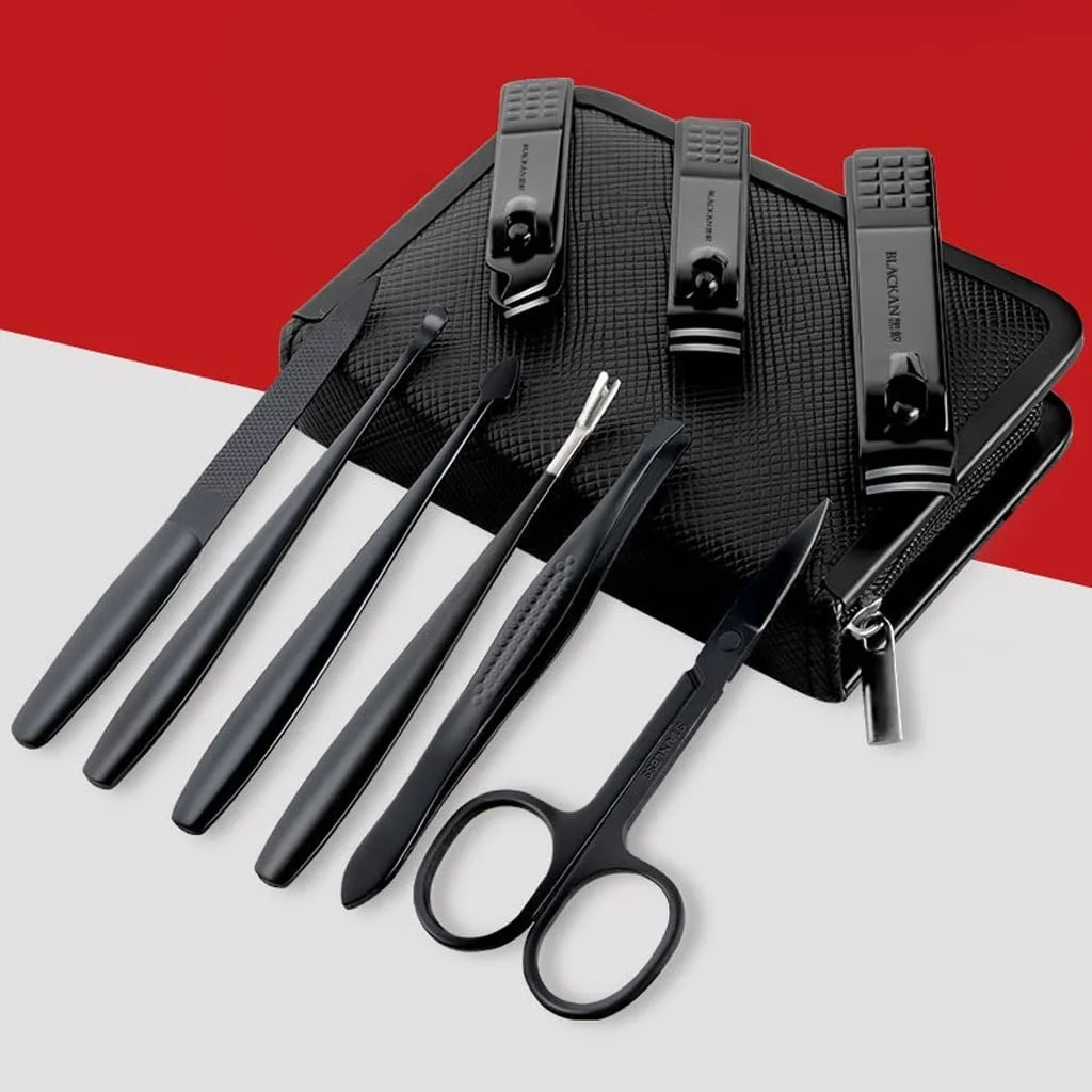 Набор для ногтей, из 9 предметов, портативный из нержавеющей стали, фото №5