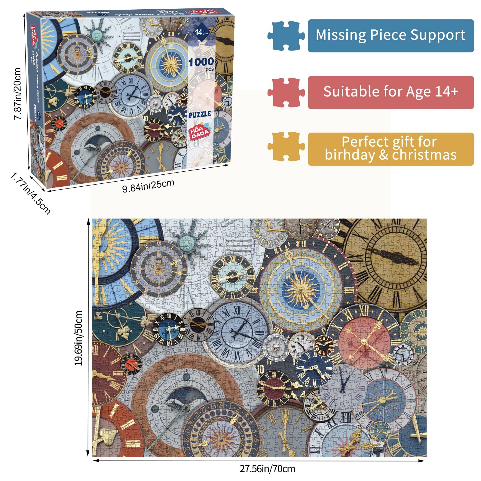 Пазл HUADADA Colourful Tower Clock 1000 Pieces, фото №2