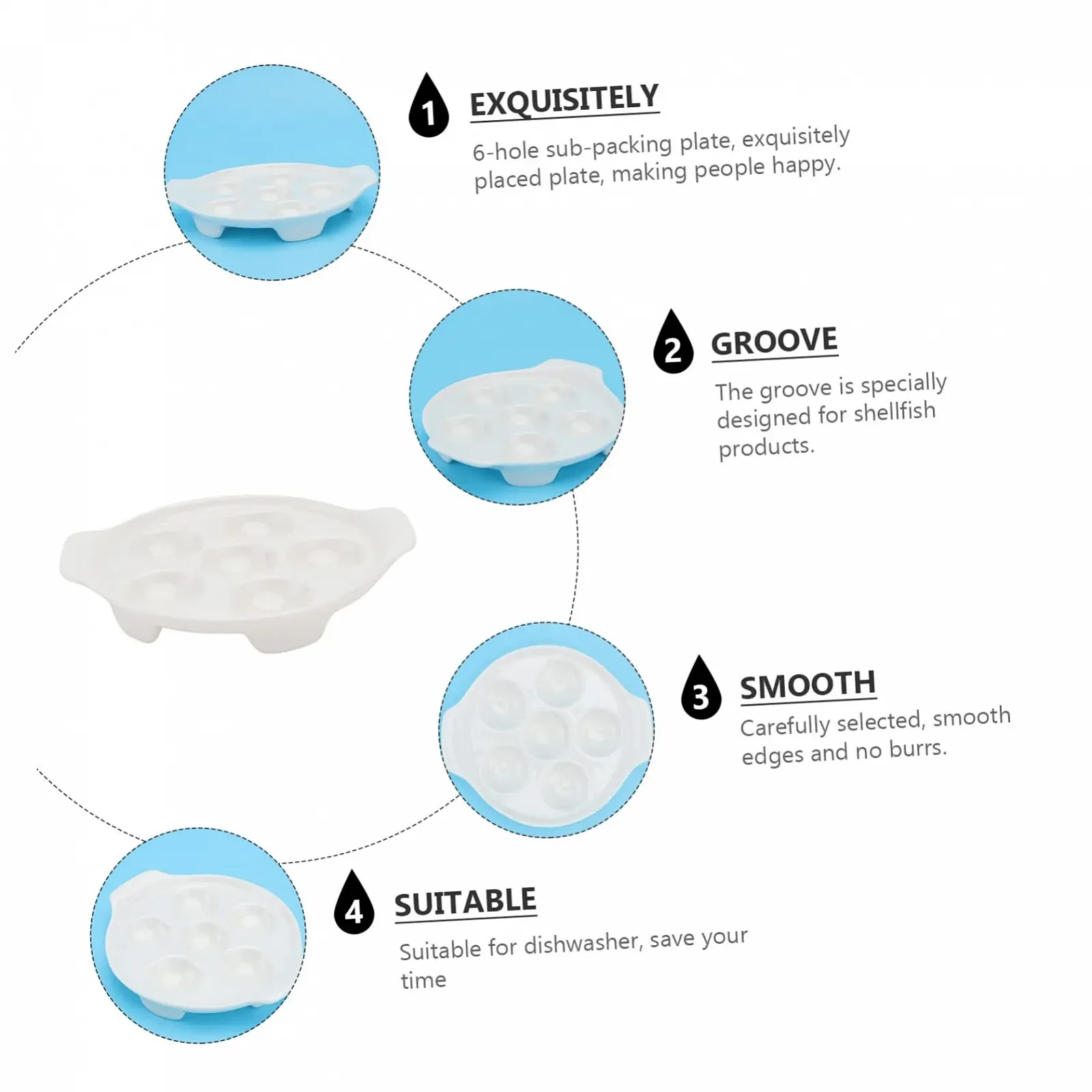 Форма для запікання равликів VICASKY керамічна на 6 отворів глянцева 6,5 дюймів, фото №6 Форма для запікання равликів VICASKY керамічна на 6 отворів глянцева 6,5 дюймів, фото №6