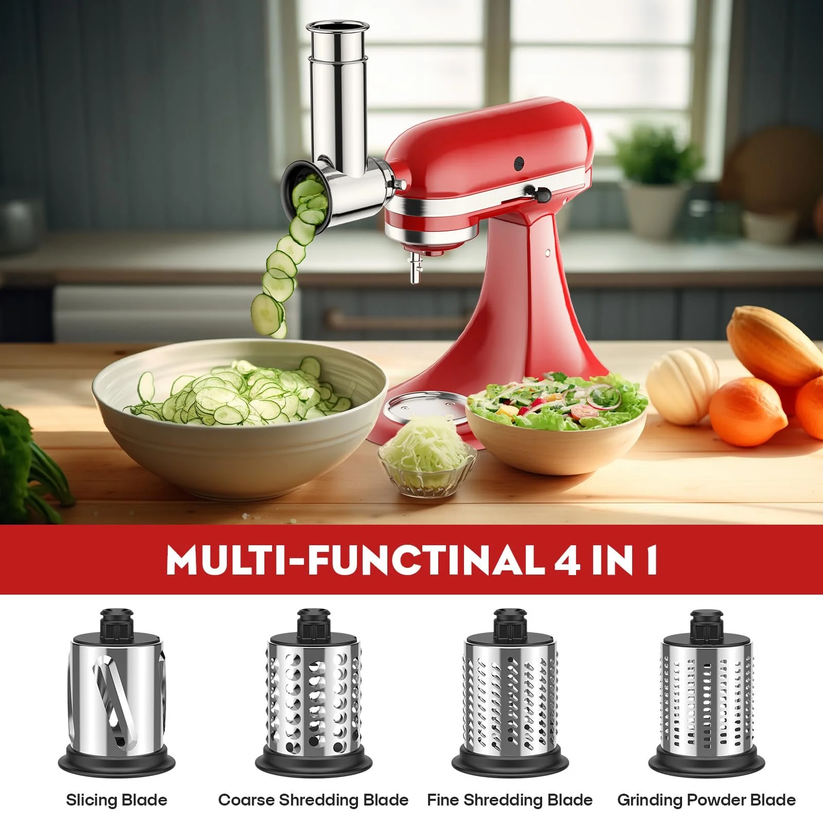Овочерізка з нержавіючої сталі для Kitchenaid, фото №3