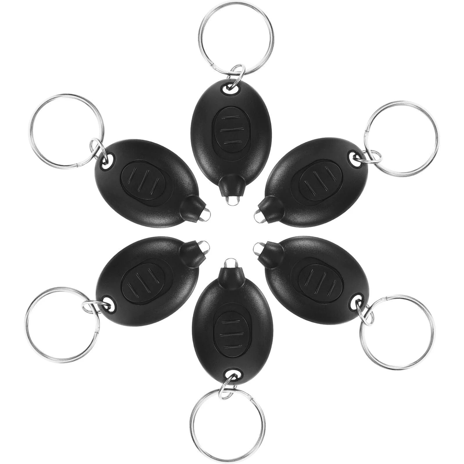 Ліхтарик OUNONA Міні LED на ключі Чорний, 6 шт., фото №1