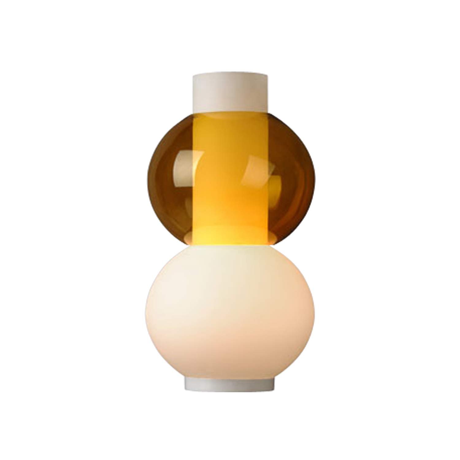 Настільна лампа DecoHomeTextil Lux THADDEUS скляна E27 100 Вт Бурштиновий опал, фото №1