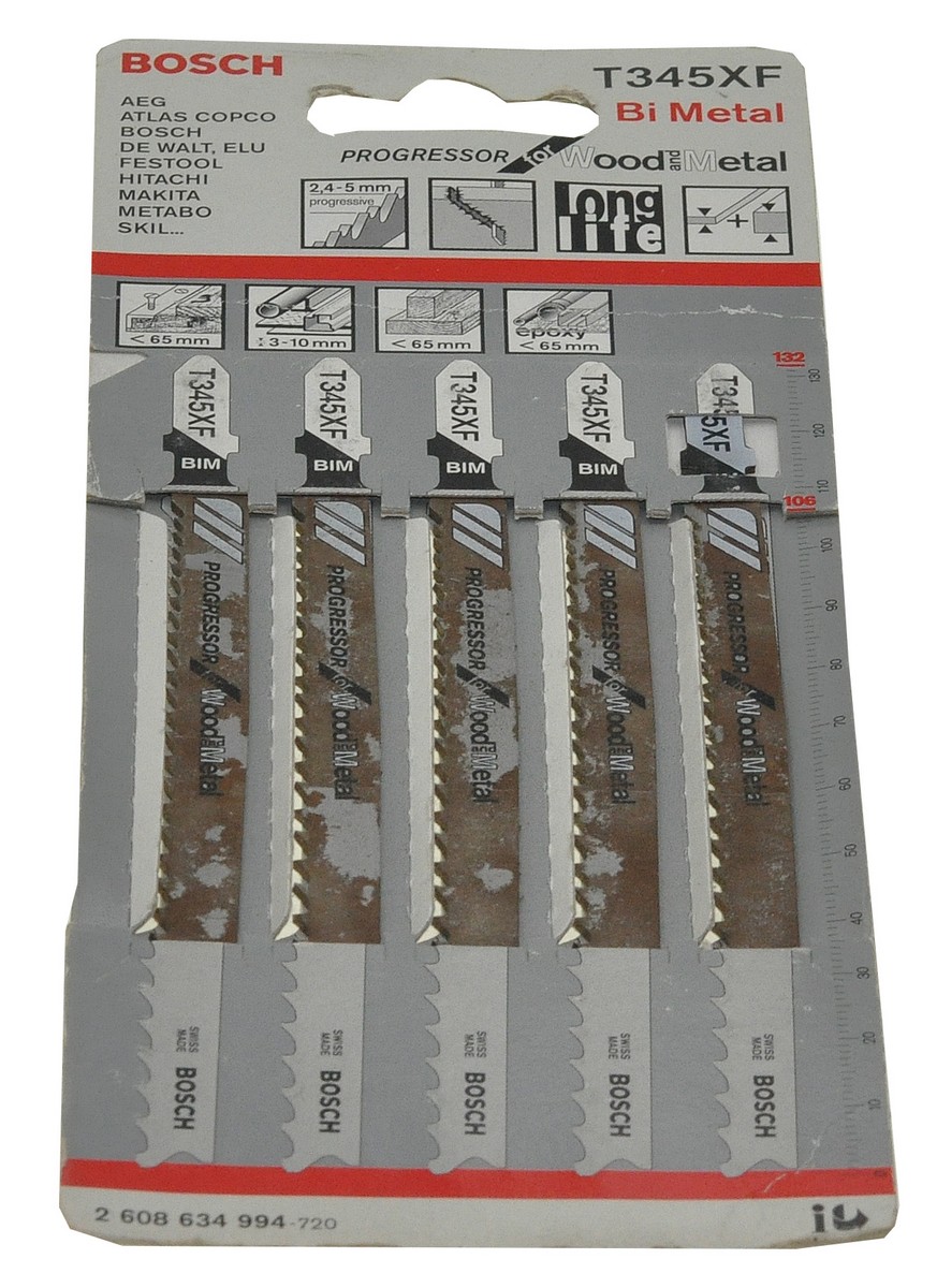 Пілка для Bosch T345XF 5шт по металу 2608634994 арт.pilset044, фото №1 Пілка для Bosch T345XF 5шт по металу 2608634994 арт.pilset044, фото №1
