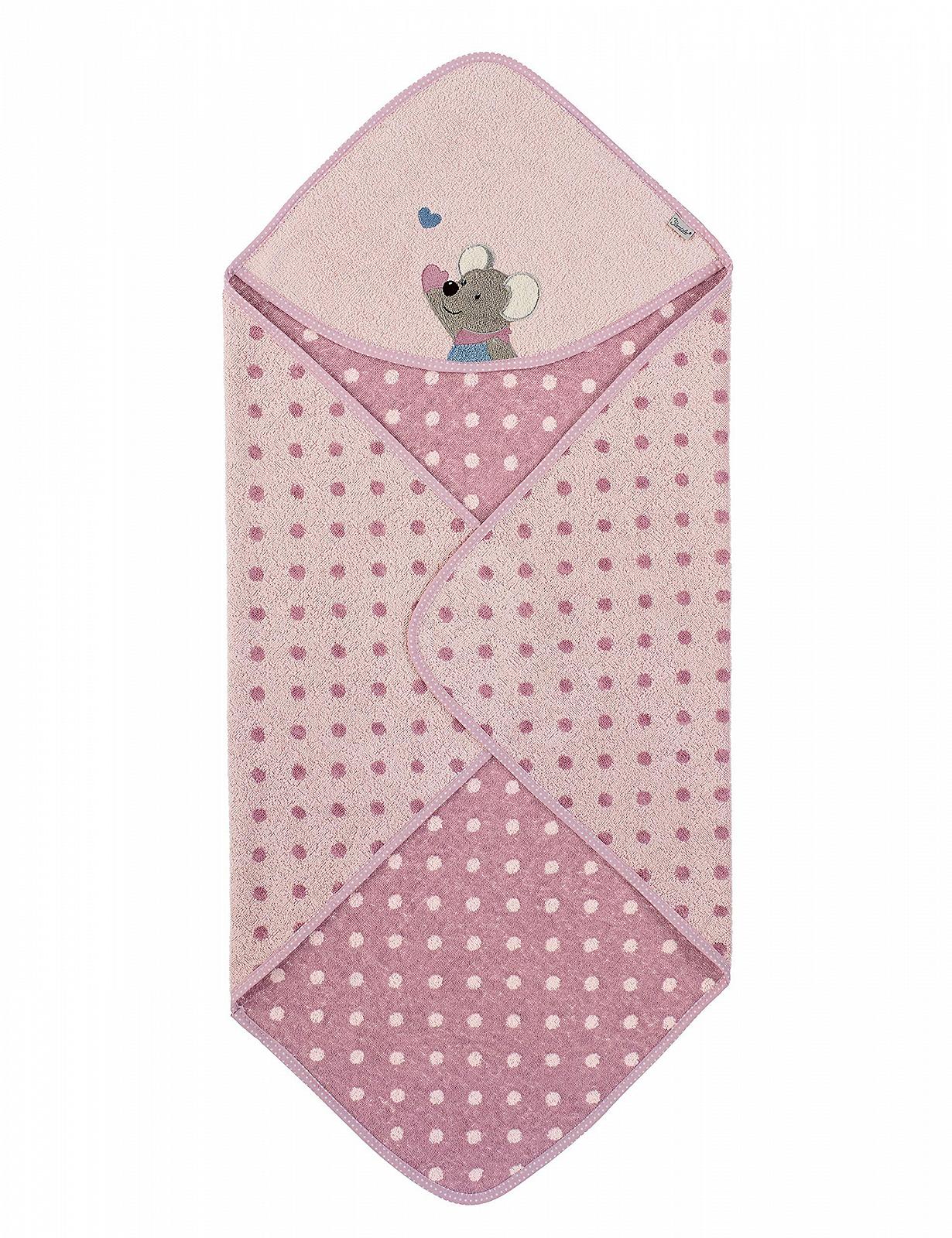 Рушник з капюшоном Sterntaler Mabel Миша 80 x 80 см, рожевий, фото №3