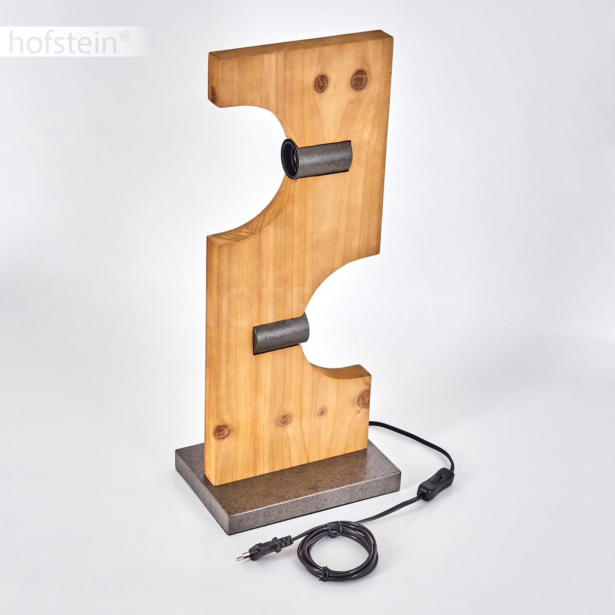 Настільна лампа Santorum Wood/Metal Natural / Antique Nickel 2-лампова Scandinavian 2 x E27, фото №6