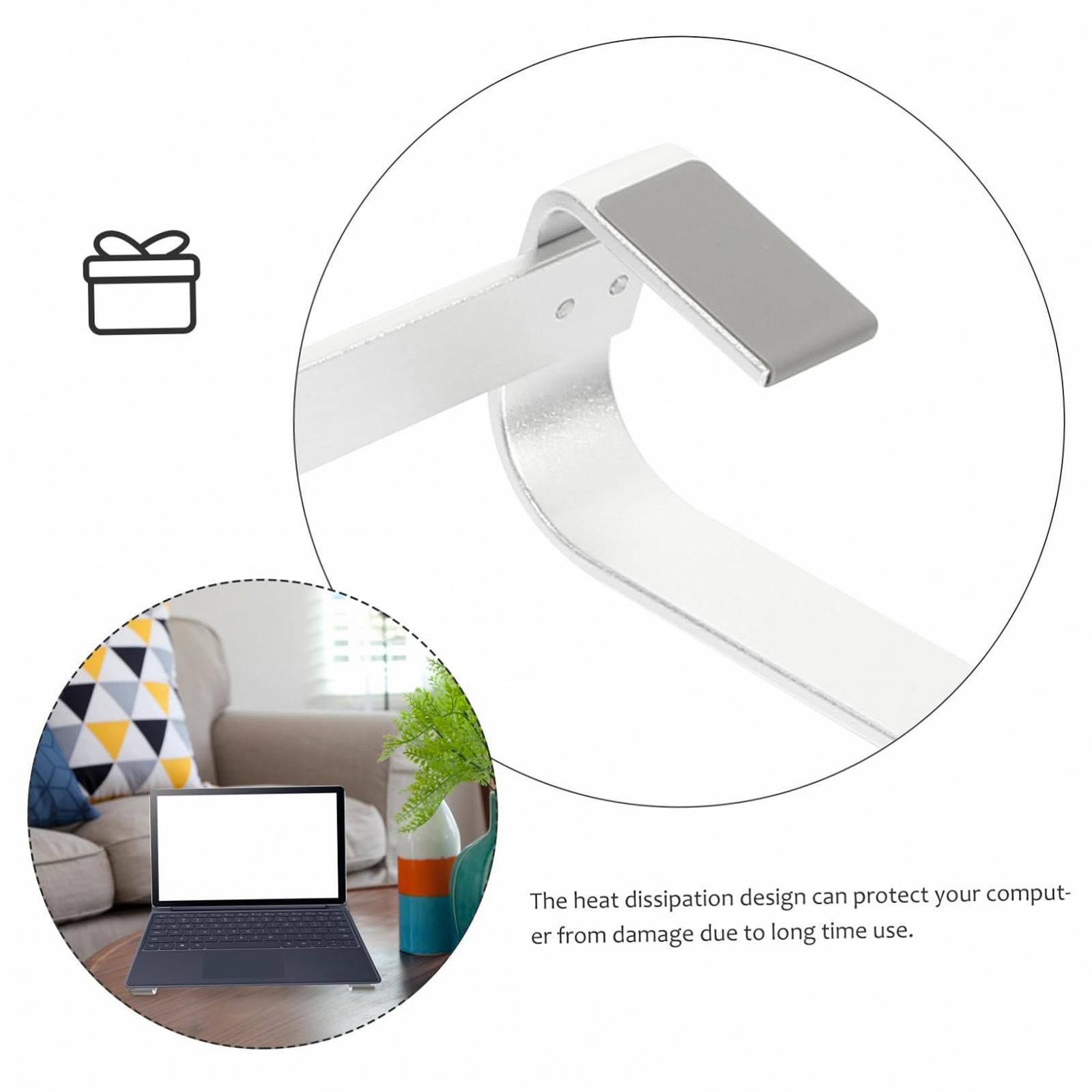 Підставка для ноутбука алюмінієва NUOBESTY з функцією охолодження, складна, стабільна, для настільних ПК, планшетів і ноутбуків, ергономічна, портативна, срібна, фото №7