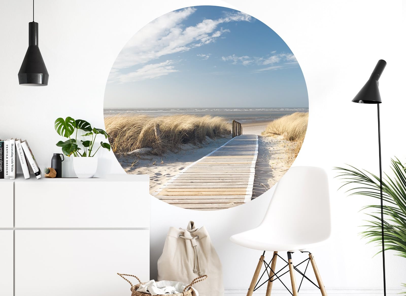 Наклейка на стіну Grandora DL706-2 Sea Beach Кругла Самоклейна 60 см, фото №2