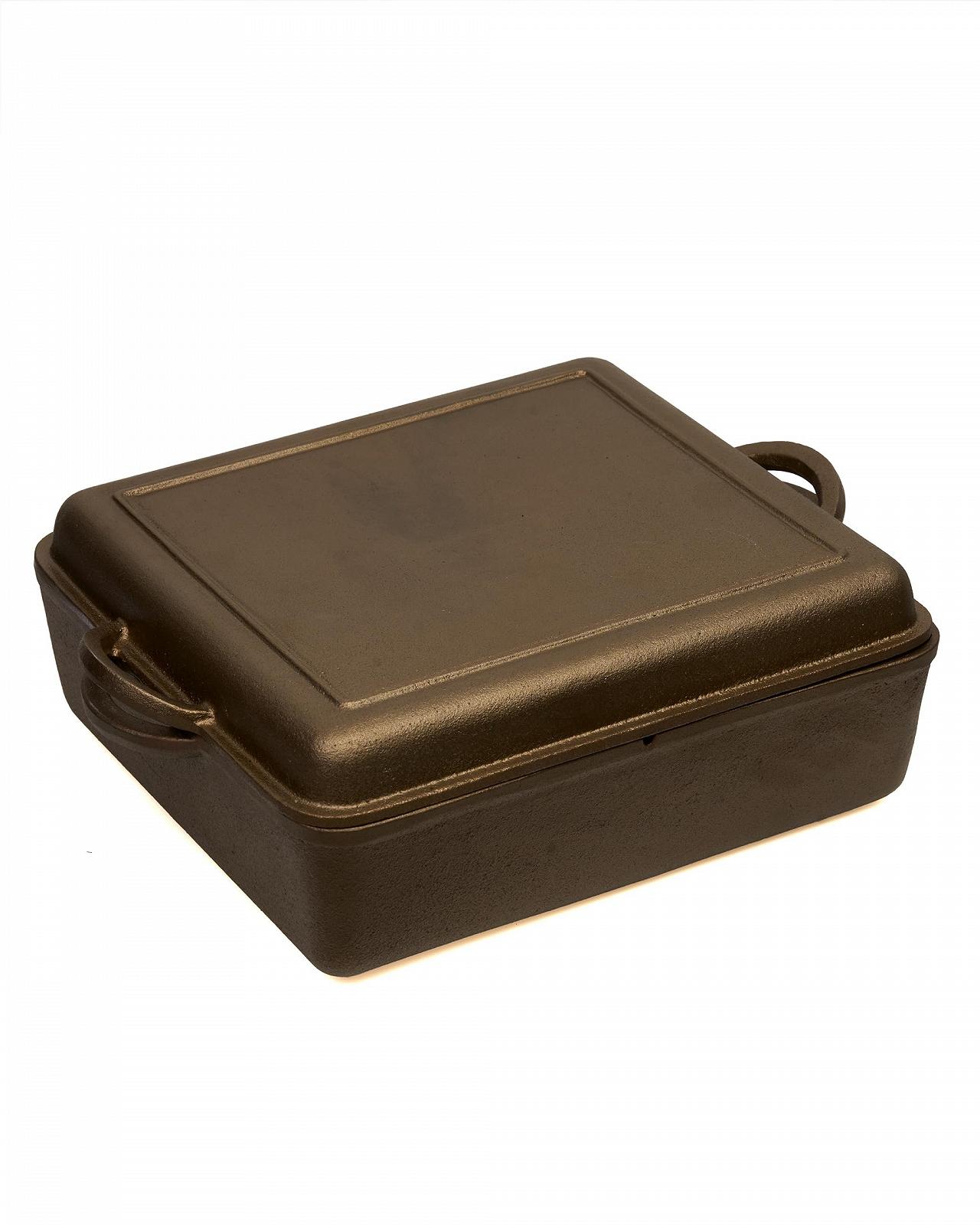 Жаровня Pott & Flamme чавунна ручного полірування 10.8 л з кришкою-гриль для індукції, фото №5