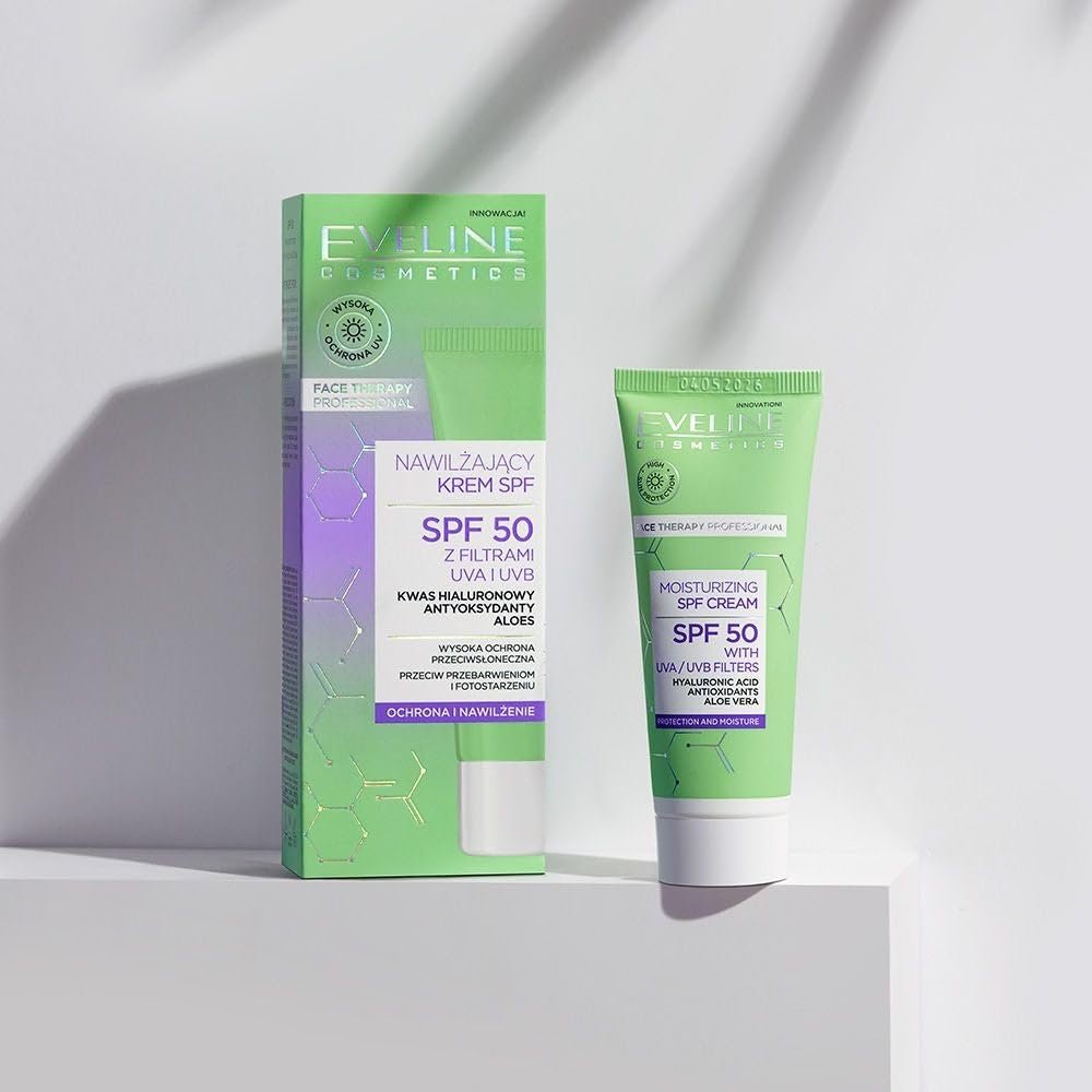 Зволожувальний крем для обличчя Eveline Cosmetics Face Therapy Professional SPF 50 антивіковий, фото №7 Зволожувальний крем для обличчя Eveline Cosmetics Face Therapy Professional SPF 50 антивіковий, фото №7