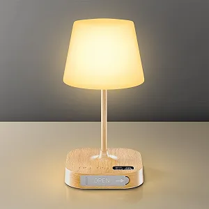 Настільна лампа Anordsem LED акумуляторна 8000 мАг сенсорна вулична з 2 портами USB колір дерево - Фото 1