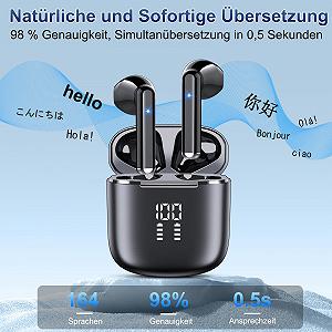 Наушники-переводчики AI IPX7 с переводом в реальном времени, как в реальном времени, режимы перевода Bluetooth-наушников synthetic.ua - Фото 1