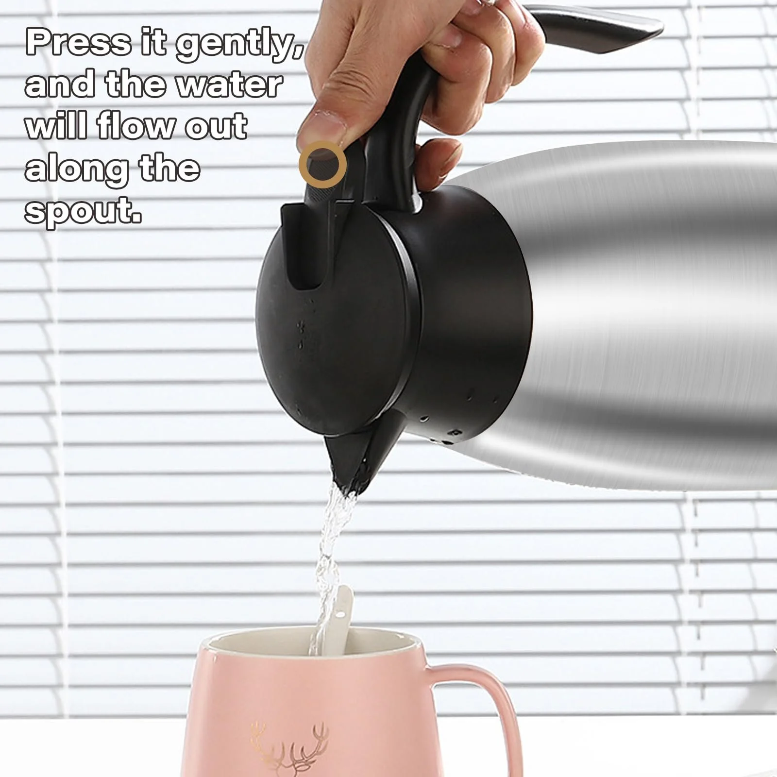 Термос кувшин 2 л, нержавеющая сталь, изолированный, 304 нержавеющая сталь, фото №5