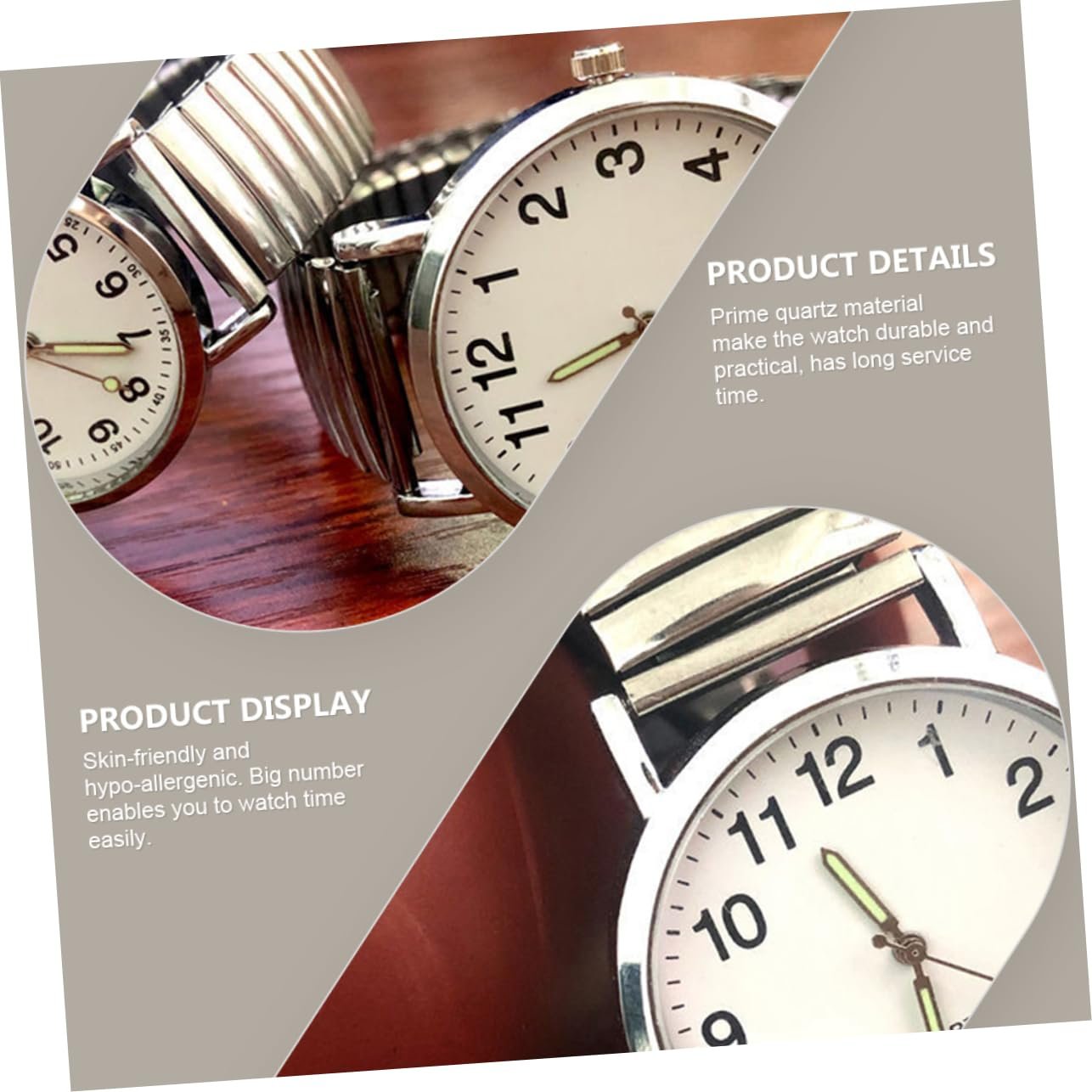 Кварцовий годинник PartyKindom Класичний з великим циферблатом, фото №3